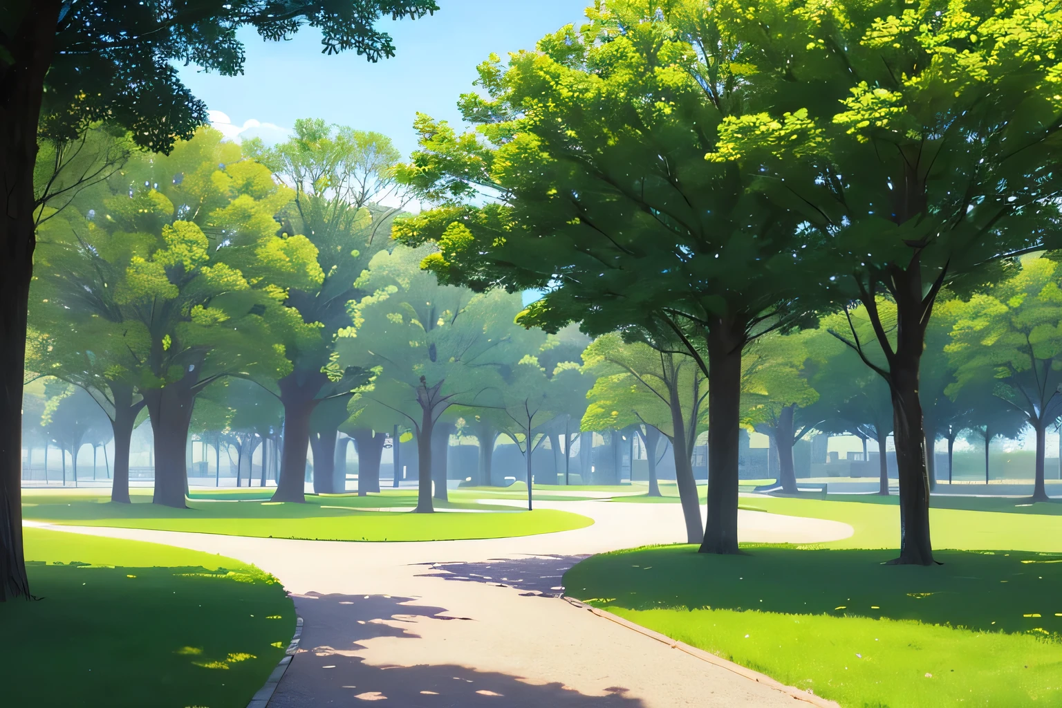 A park with lots of greenery