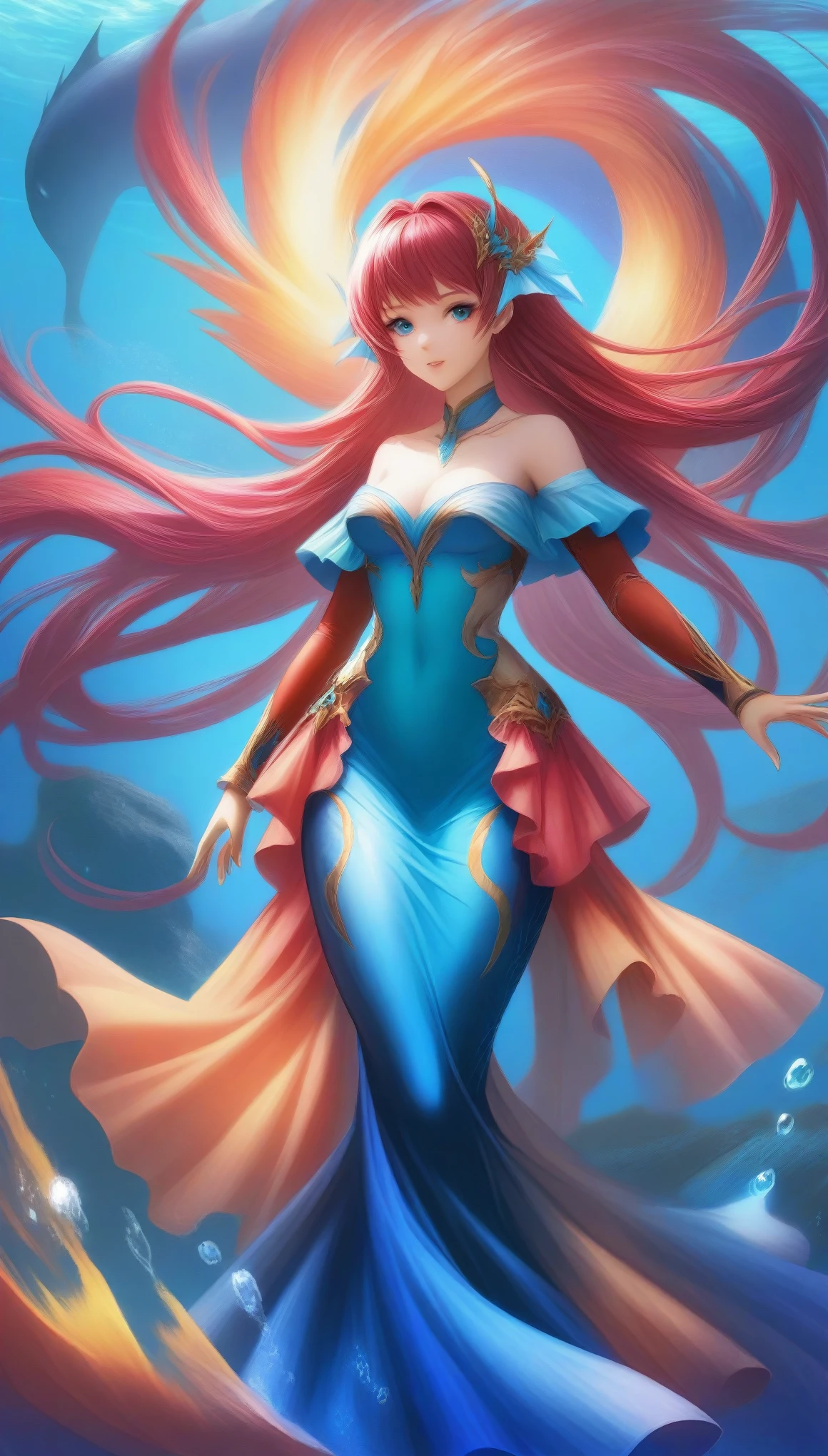 Calypso, the Mermaid Princess, reigns over the ocean's depths with grace and magic. Her semi-realistic, shimmering scales glimmer in the sunlight, while her long, flowing locks flow like the seaweed in the currents. With a flick of her fin, she summons the fury of the tides, entrancing her foes with her siren's song.
Abilities:
- Ocean's Fury: Unleashes a powerful tidal wave, dealing damage to enemies and briefly stunning them
- Pearl of Wisdom: Grants nearby allies increased intelligence and magical resistance
- Siren's Song: Calypso's enchanting voice lures enemies, making them more susceptible to damage and reducing their speed
- Aquatic Adaptation: Allows Calypso to breathe underwater and move quickly through aquatic environments