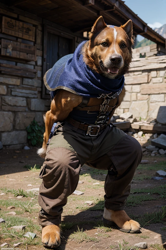 A short-haired French shepherd dog dressed as a Jedi knight