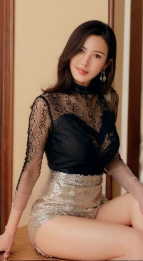 Girls、Lack of shame、Shameless、Curious Gaze、masterpiece, highest quality, Realistic, Very detailed, Finer details, High resolution, 8k wallpaper sex pheromones、sexy、Lure、Mature Woman、Lace pattern stockings、Stiletto heels、黒のsexyなランジェリー、perspective、beauty(((Marian Rivera, 30 years old)))((highest quality、8k、masterpiece:1.3))Ultra HD1.3、SLR Quality、Cute Beauty 1.4、超越的なbeauty 1.4、Real Skin 1.3、Marble background、Full body depiction 1.3、1 girl、Attractive beautiful woman:1.3、(Light brown short hair 1.3、Big Breasts:1.2)、Valley 1.4、sexy look、Big eyes、Long sleeve black lace high neck shirt:1.1、Very detailedな顔、Very fine eye、Ultra-detailed skin、Very thin needles、Ultra-precise expression of even the fingertips on the face、Super detail beautiful legs、Very beautiful hair、Ultra-fine fabric、Put your hand over your mouth、Korean Beauty、black lace skirt、Earrings、Beautiful long legs、High heels、Stand like a model、walk、Stretch your legs、Cute beautiful girl, One beautiful woman, Wear a black see-through shirt, In a great restaurant, At night, Light brown messy hair, Perfect dynamic composition, Beautiful and beautiful eyes、大きなEarrings、sexy Big Mac、Price Negotiation