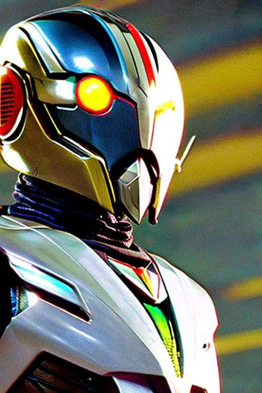An image of a cyborg resembling Kamen Rider, a Japanese special effects hero, standing in the center of the screen with round eyes like a dragonfly, a full-face cyber helmet, and highly mobile armor.、Image quality is HD