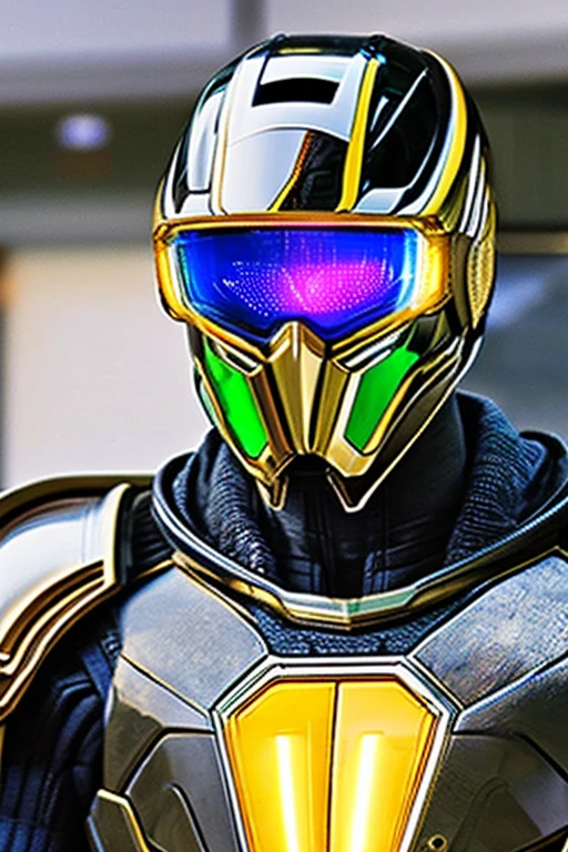 An image of a cyborg resembling Kamen Rider, a Japanese special effects hero, standing in the center of the screen with round eyes like a dragonfly, a full-face cyber helmet, and highly mobile armor.、Image quality is HD
