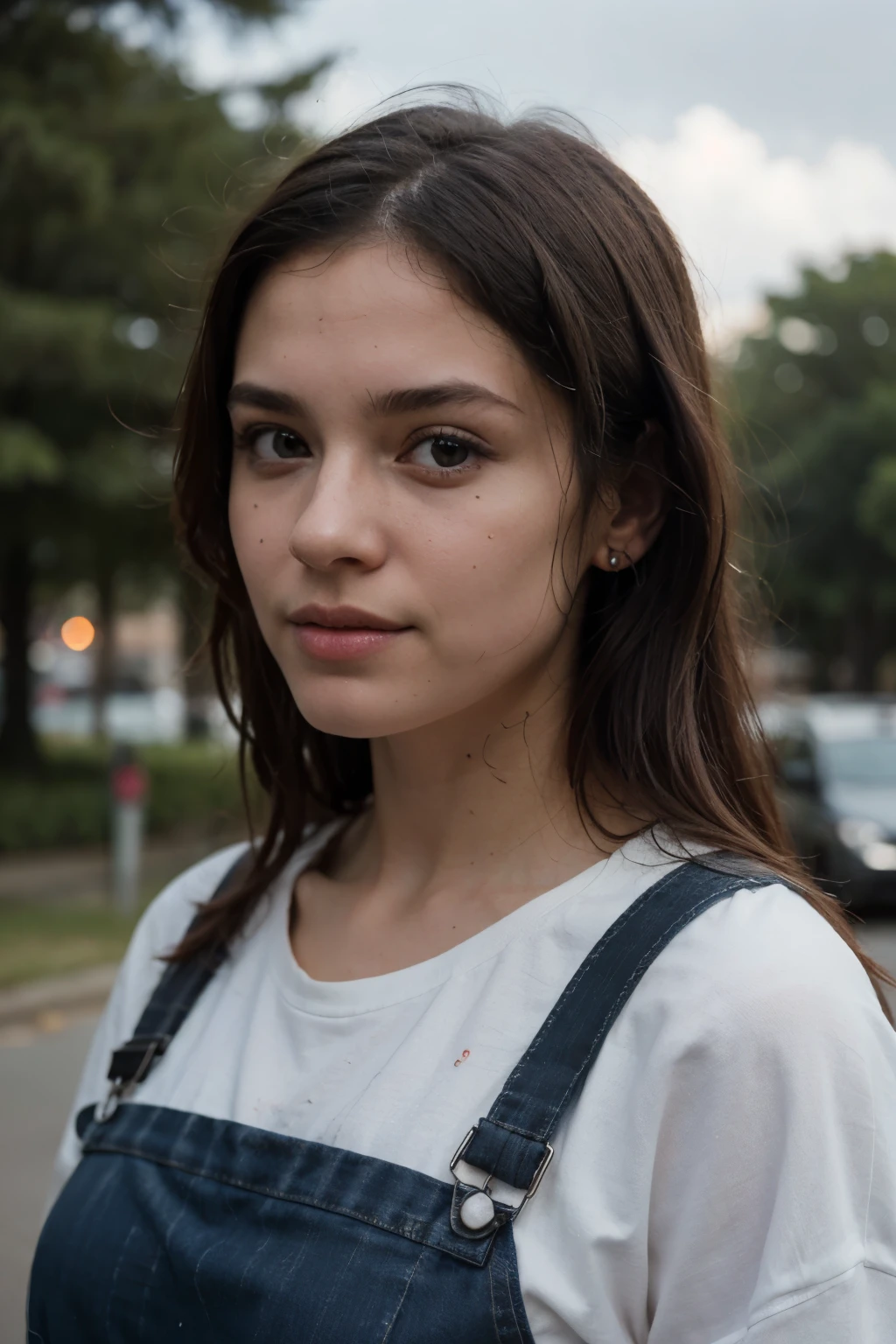 best quality, masterpiece, Ultra-high resolution, A 16-year-old girl,Tall and muscular,There is a scar on the right side of the face from being splashed with sulfuric acid,The right side of the head is shaved,The left side hair is very long,Wearing a sweatshirt and overalls
(Smile:0.8), (realism:1.5), Original photo in the dark, Deep Shadows, Low profile, Cold Light