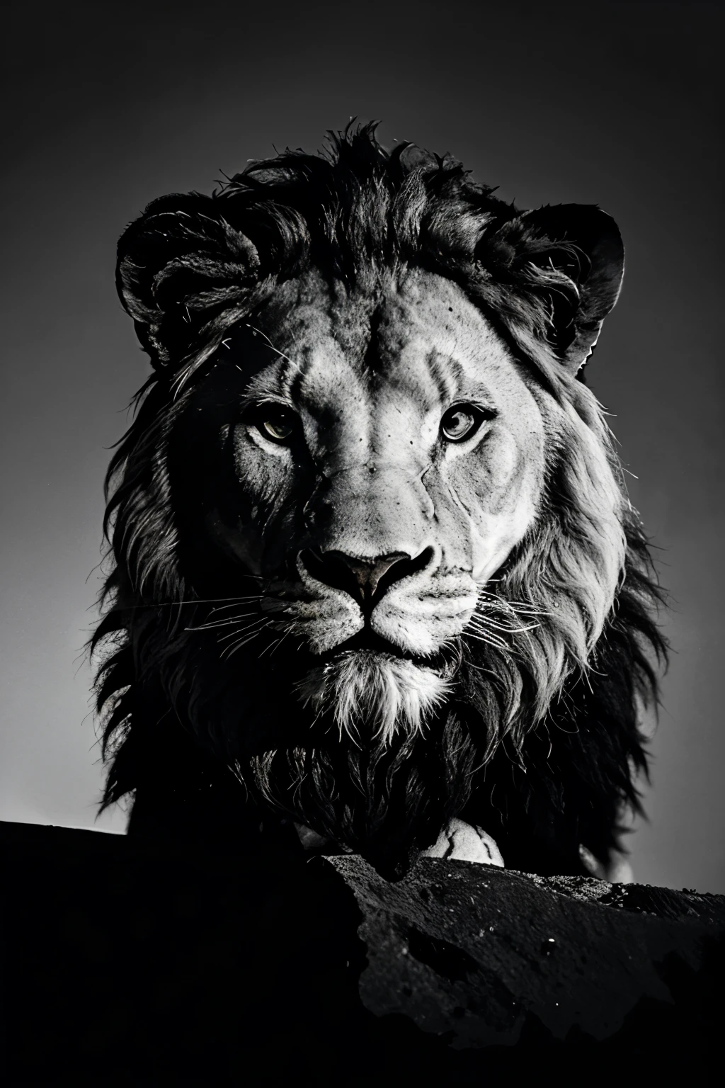 a head of lion in black and white colour on a black background and at the bottom of it the DISCIPLINE was written