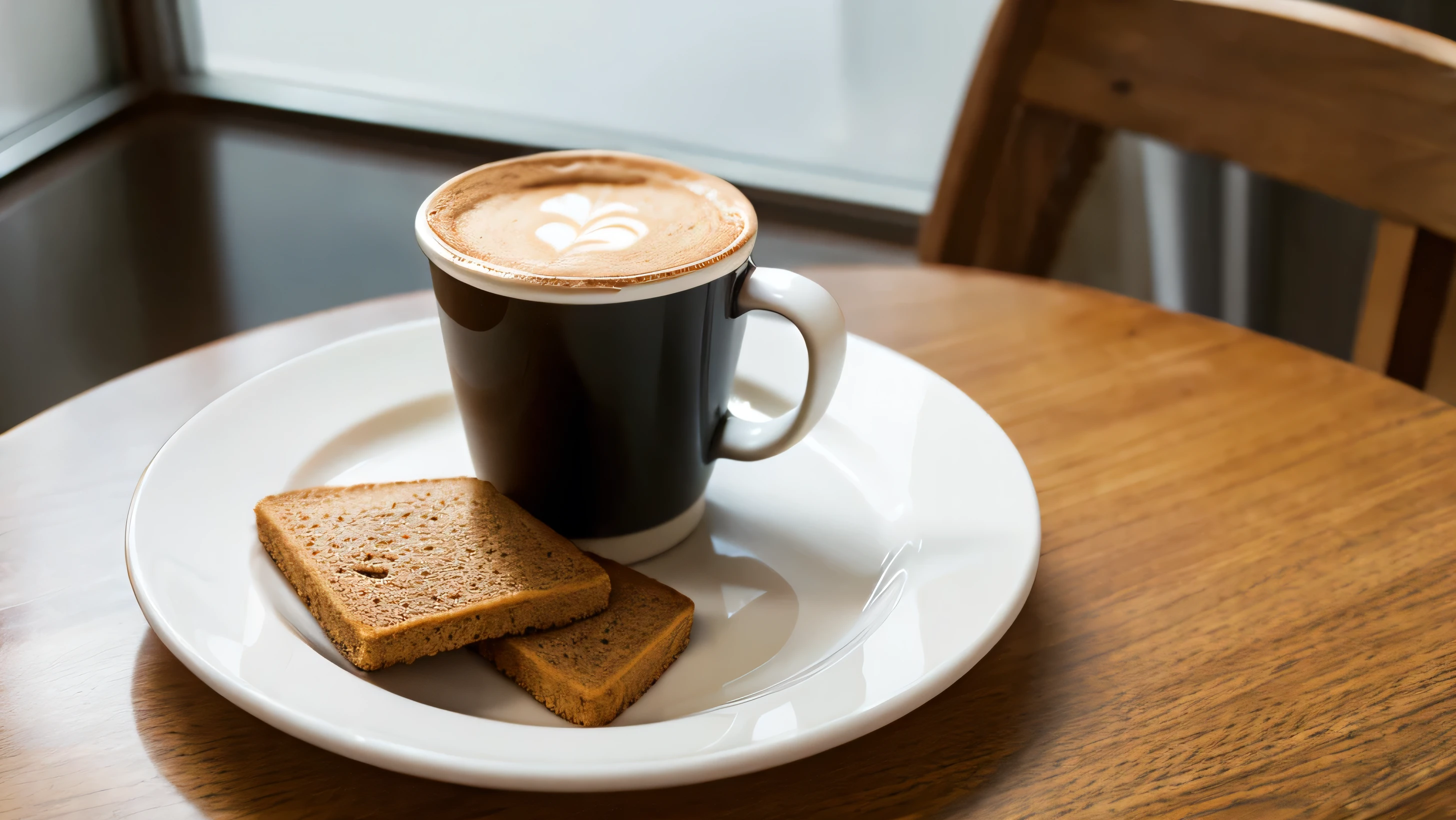 cup of coffee, on a plate