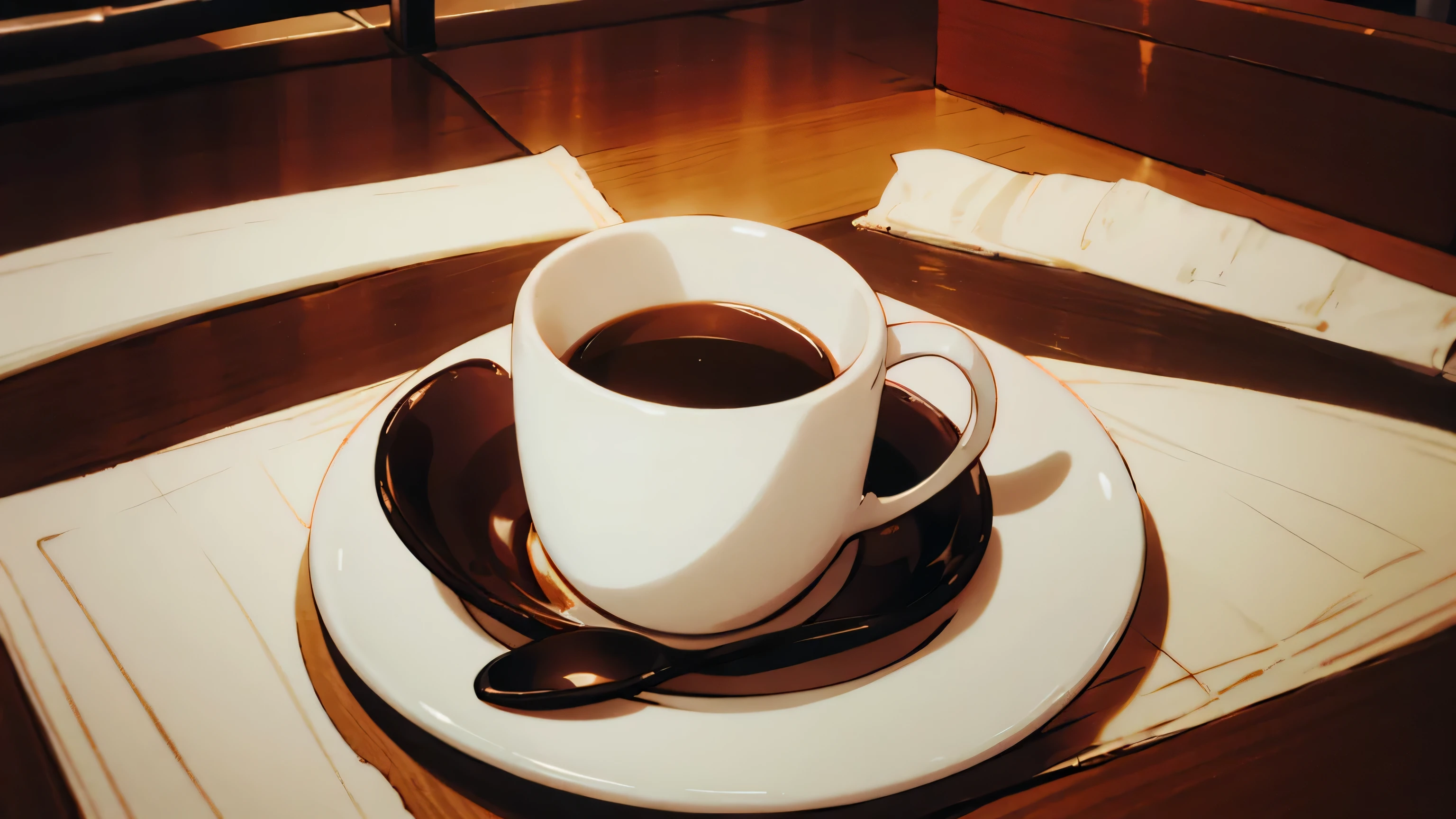 cup of coffee, on a plate