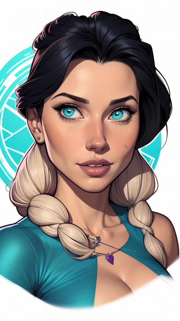 um desenho de uma mulher com uma fantasia maravilhosa posando para uma foto, artgerm e lois van baarle, German style art, Steven Artgerm Lau, estilo ivan talavera e artgerm, Artgerm e Warren Louw, estilo artgerm, artgerm extremamente detalhado, quadrinhos artgerm, graphic artist artgermcartoon style:1.2), Geena Davis  s Mulher brasileira desenho ART Artline mulher  Imagem cartoon de uma mulher , roupas sensuais , garota super valente destemida , Ilustra??o estilo desenho animadocabelo preto ondulado, estilo de arte dos desenhos animados, estilo de arte dos desenhos animados, digital illustration style, design de personagens altamente detalhado, arte digital detalhada fofa, Fan art horror character design portrait, beautiful curly black hair digital illustration high quality portrait, arte em quadrinhos, retrato do design do personagem, Naked busty woman with medium breasts cartoon style female character Geena Davis mercenary warrior Female character Queen Anna of Arendelle with battle scars Cartoon image of a woman .Ilustra??o estilo desenho animado, estilo de arte dos desenhos animados, estilo de arte dos desenhos animados, digital illustration style, design de personagens altamente detalhado, arte digital detalhada coragem, Forest fan art, Design de personagens de retrato, beautiful digital illustration, retrato de alta qualidade, Arte em quadrinhos, mulher jovem cabelo com transas lindas . Queen Anna of ArendelleBeautiful lined eyes Medium large bust and wonderful sexy clothes. sunrise bright wish image expression,Star, heart,  Spectral rainbow, Fundo, cabelo chique lavanda branco menta,  macio, Idiomas mistos_SMS, (Fundo bonito e claro:1.2),, Pintura de fantasia , Olho de renda com alto detalhe, long braids, braid,  Universo, Galaxy, cabelo longo, penteado legal, o fluxo,  como, como, cabelo super fino, melhor qualidade, alta qualidade, high resolution, Aprimoram