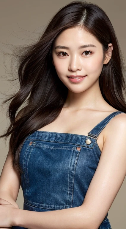 (masterpiece, best quality, highres:1.1, photorealistic:1.2), ultra resolution image, (realistic, realistic skin texture:1.2), a 25 year old owoman, long hair, dark theme, soothing tones, muted colors, high contrast, (natural skin texture, hyperrealism, soft light, sharp), red background, simple background,warm, expressive eyes that convey empathy and understanding, framed by long, dark lashes. My smile is gentle and welcoming, with dimples that appear when I grin. My hair is a chestnut brown, cascading in soft waves down to my shoulders. I have a heart-shaped face with soft, rounded features, and my skin has a healthy, natural glow. I carry myself with a relaxed posture, exuding confidence and approachability. Overall, I have a kind and inviting appearance that puts others at ease."