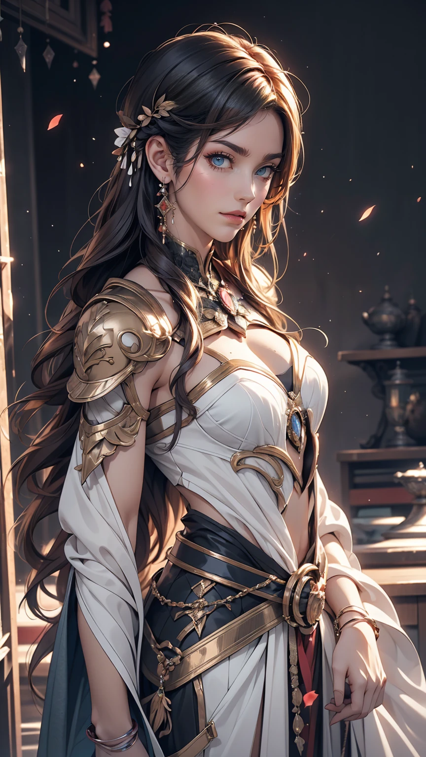 Young and beautiful woman, Cosmos,very_length_hair, One girl, Cosmos, alone, white_armor,highest quality, Ultra-high resolution,tokyo fashion,