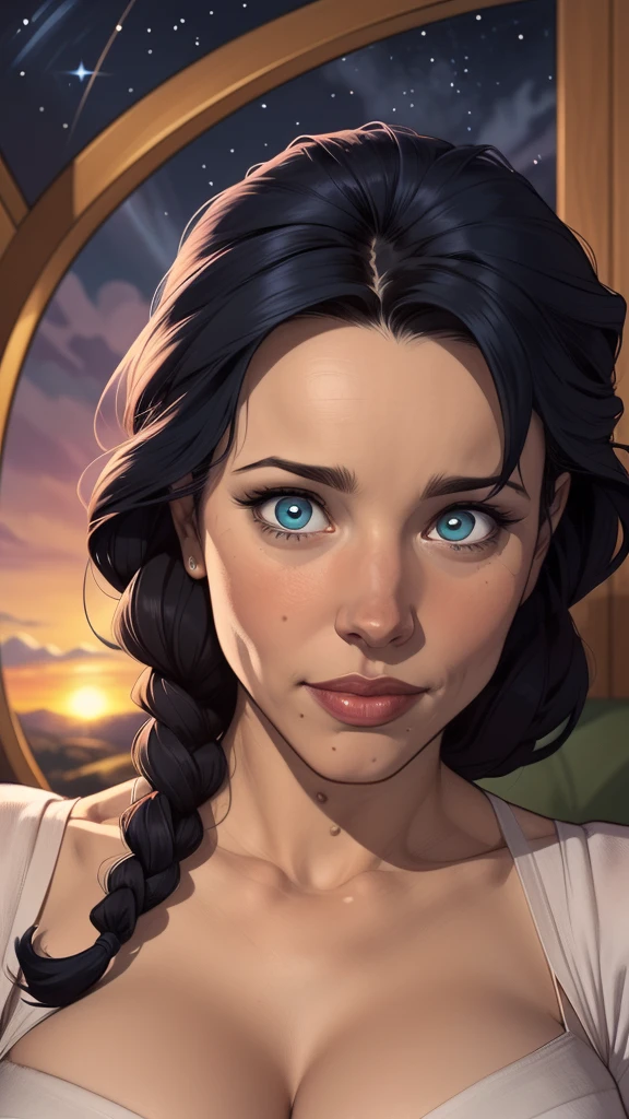 um desenho de uma mulher com uma fantasia maravilhosa posando para uma foto, artgerm e lois van baarle, German style art, Steven Artgerm Lau, estilo ivan talavera e artgerm, Artgerm e Warren Louw, estilo artgerm, artgerm extremamente detalhado, quadrinhos artgerm, graphic artist artgermcartoon style:1.2), Geena Davis  s Mulher brasileira desenho ART Artline mulher  Imagem cartoon de uma mulher , roupas sensuais , garota super valente destemida , Ilustra??o estilo desenho animadocabelo preto ondulado, estilo de arte dos desenhos animados, estilo de arte dos desenhos animados, digital illustration style, design de personagens altamente detalhado, arte digital detalhada fofa, Fan art horror character design portrait, beautiful curly black hair digital illustration high quality portrait, arte em quadrinhos, retrato do design do personagem, Naked busty woman with medium breasts cartoon style female character Geena Davis mercenary warrior Female character Queen Anna of Arendelle with battle scars Cartoon image of a woman .Ilustra??o estilo desenho animado, estilo de arte dos desenhos animados, estilo de arte dos desenhos animados, digital illustration style, design de personagens altamente detalhado, arte digital detalhada coragem, Forest fan art, Design de personagens de retrato, beautiful digital illustration, retrato de alta qualidade, Arte em quadrinhos, mulher jovem cabelo com transas lindas . Queen Anna of ArendelleBeautiful lined eyes Medium large bust and wonderful sexy clothes. sunrise bright wish image expression,Star, heart,  Spectral rainbow, Fundo, cabelo chique lavanda branco menta,  macio, Idiomas mistos_SMS, (Fundo bonito e claro:1.2),, Pintura de fantasia , Olho de renda com alto detalhe, long braids, braid,  Universo, Galaxy, cabelo longo, penteado legal, o fluxo,  como, como, cabelo super fino, melhor qualidade, alta qualidade, high resolution, Aprimoram