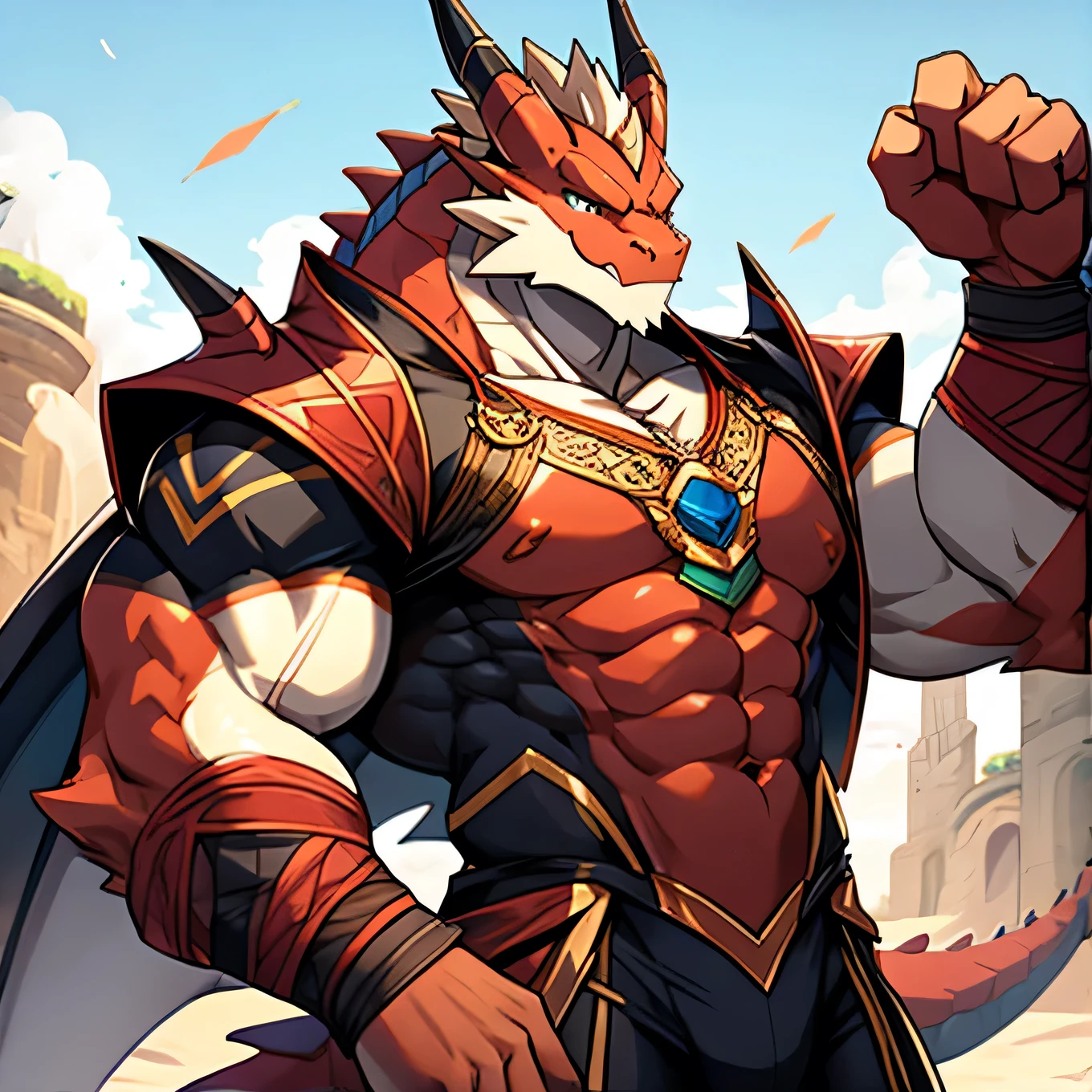 Muscular Macho vestments Dragon Man Handsome Arm muscle bodysuit