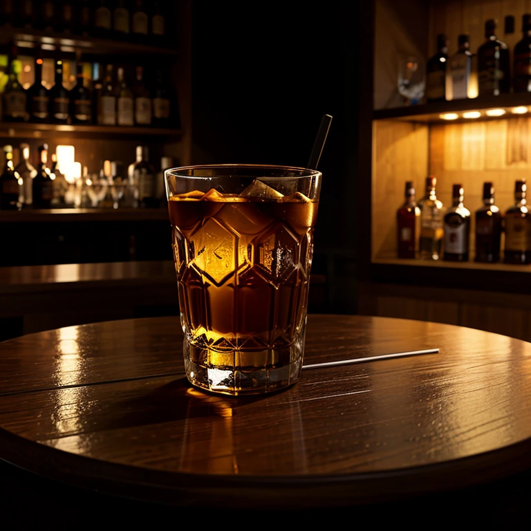 a vector image of a table with drinks, whiskey, vodka, beer and elements to compose the scene