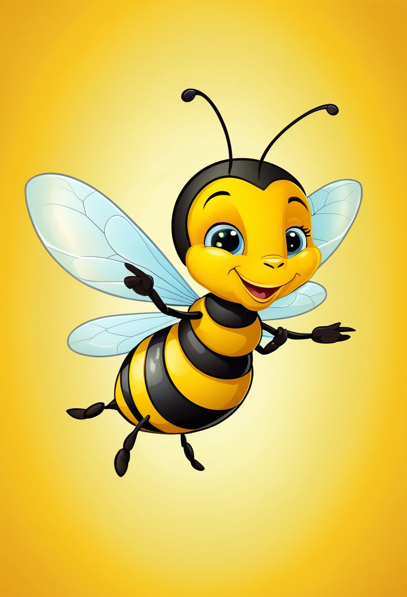 cartoon bee flying