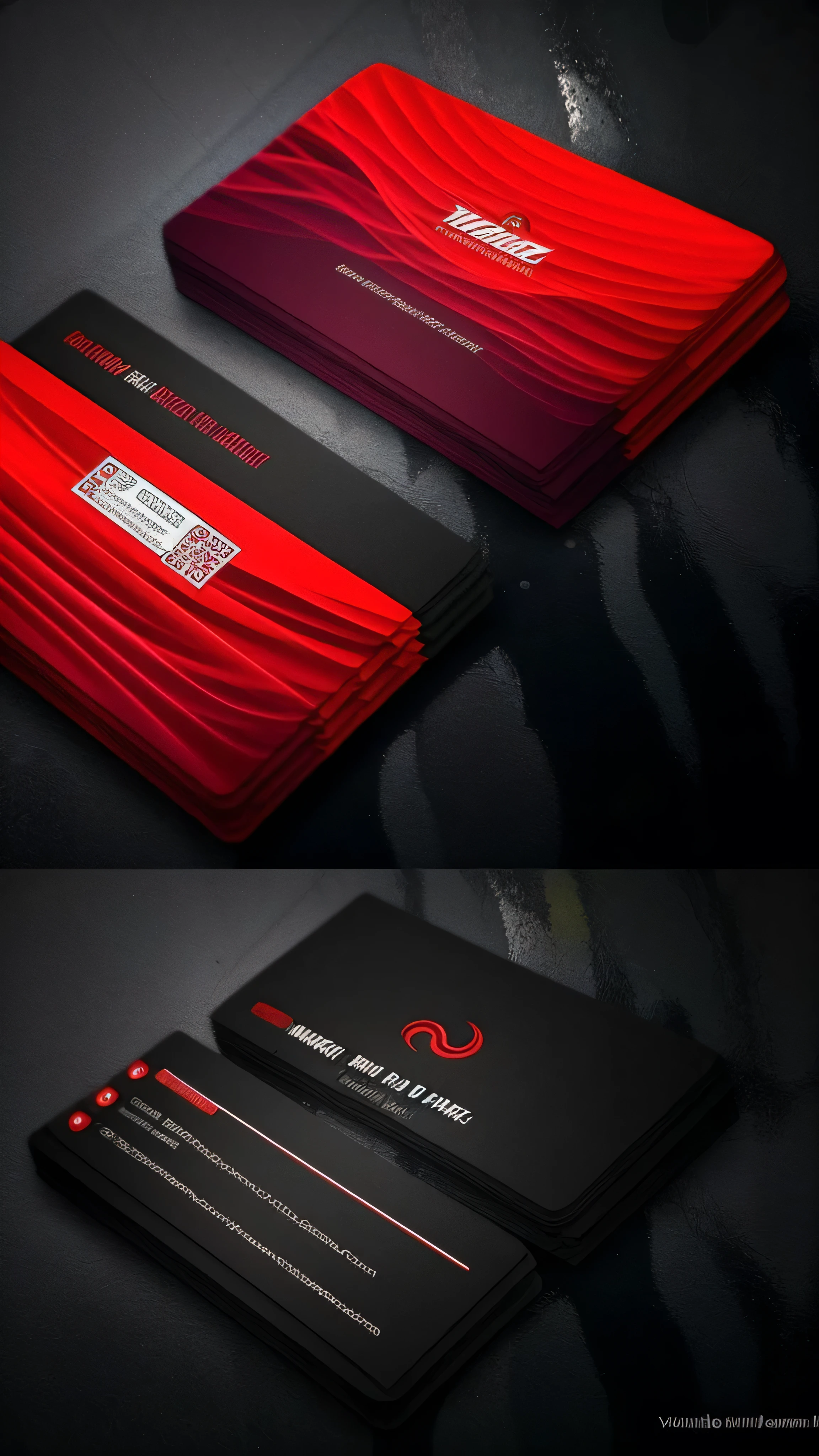 Make a simple business card with red waves on it for the background. Include on it phone number 479-879-1640 and email dark.vjs@gmail.com