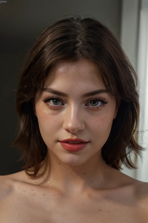 Beautiful woman with red lips, Her eyes were shining like dream stars, bright eyes, Beautiful and detailed eyes, RAW photo, (highly detailed skin:1), (realistic, photorealistic:1.40), Ultra high resolution, professional lighting, 8k hd , dslr, high quality, film grain, Fujifilm film, Fujifilm XT3, RAW Photo