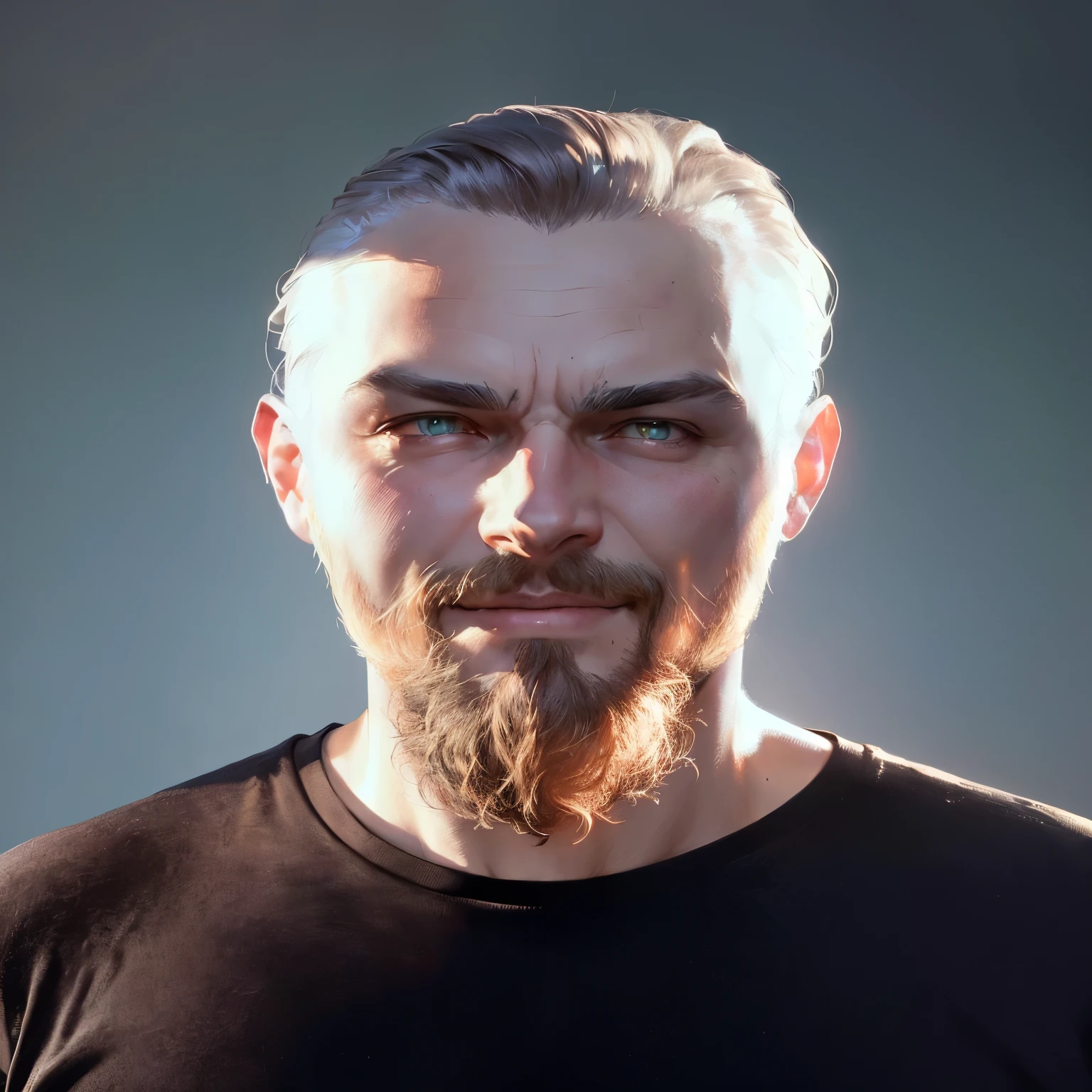 There is a man with a beard and a black shirt, Twitch streamer / gamer Ludwig, Tomas Strzhalkovski, Marcin Rubinkowski, Kacper Nepokolczycki, there is a man, high quality portrait, Tomáš Allen Kopera, Unreal 5. RPG portrait, Felix Englund, Krzysztof Porchowski Jr.