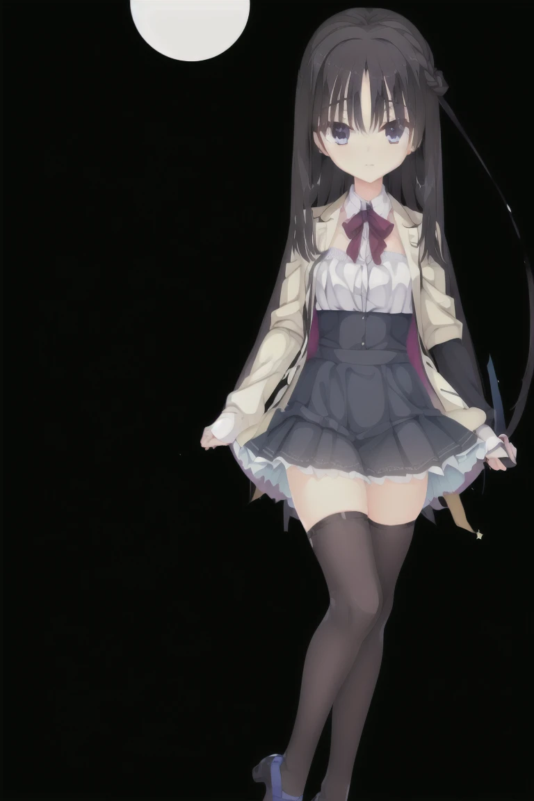 Very cute woman ,10, ,Flat Chest,Black Hair,Blue Eye,underwear,White panties, Pleated skirt, shoes, Dark blue socks, summer, break (masterpiece, highest quality,Super detailed:1.1),alone,One girl, expensive_solve, clear_image, expensive_Contrast, 8k, Sparkling, beautiful_detailed_face_and_eye, (black Hair:1.25), Whiteeye,Black background