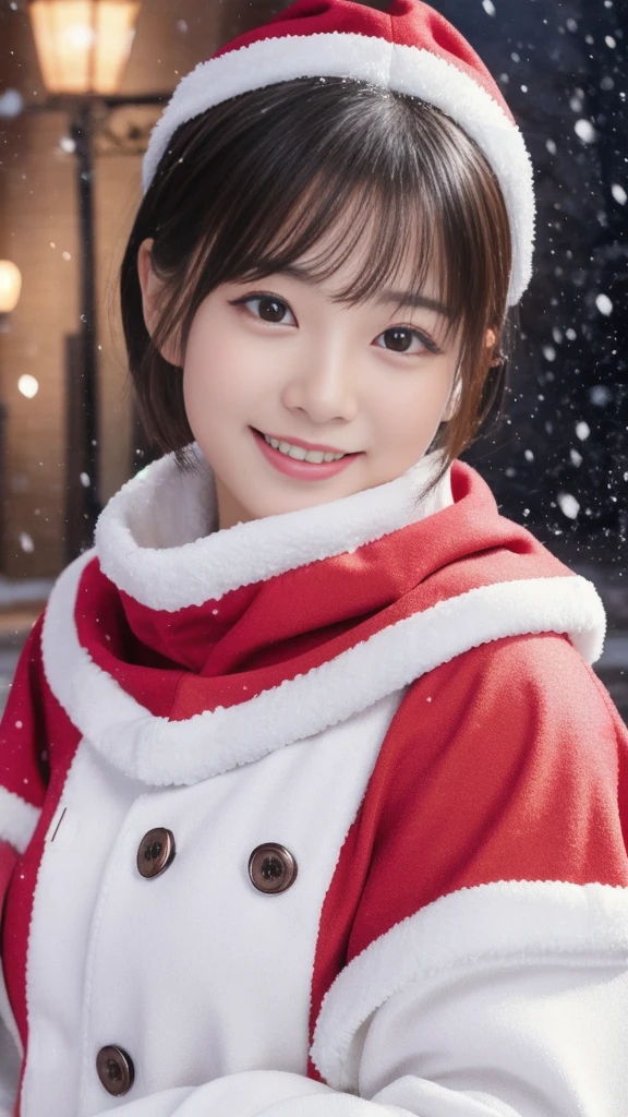 A Cute Japanese girl in Santa Claus clothes, symmetry,slender figure, ultra short hair, ultra big smile, (Orgzum:2.0),(Masturbation:1.25),ecstatic expression, beautiful detailed eyes and lips, extremely detailed face, natural makeup, best quality, 4k, 8k, highres, masterpiece, ultra-detailed, realistic, photorealistic, photo-realistic, professional, vivid colors, studio lighting, snowing town