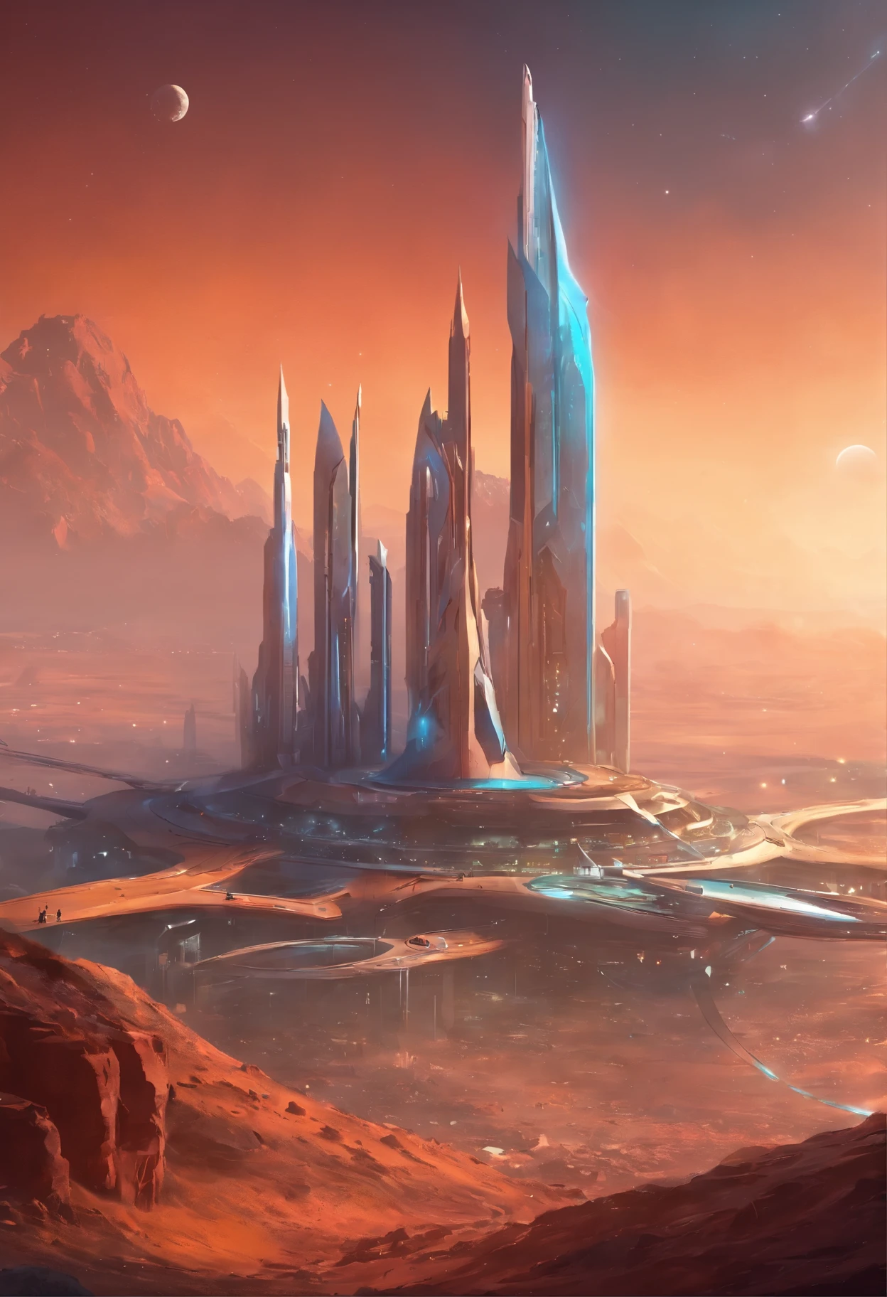 Future Mars Housing、Terraform、Future City, UHD, accurate, best quality, 8k