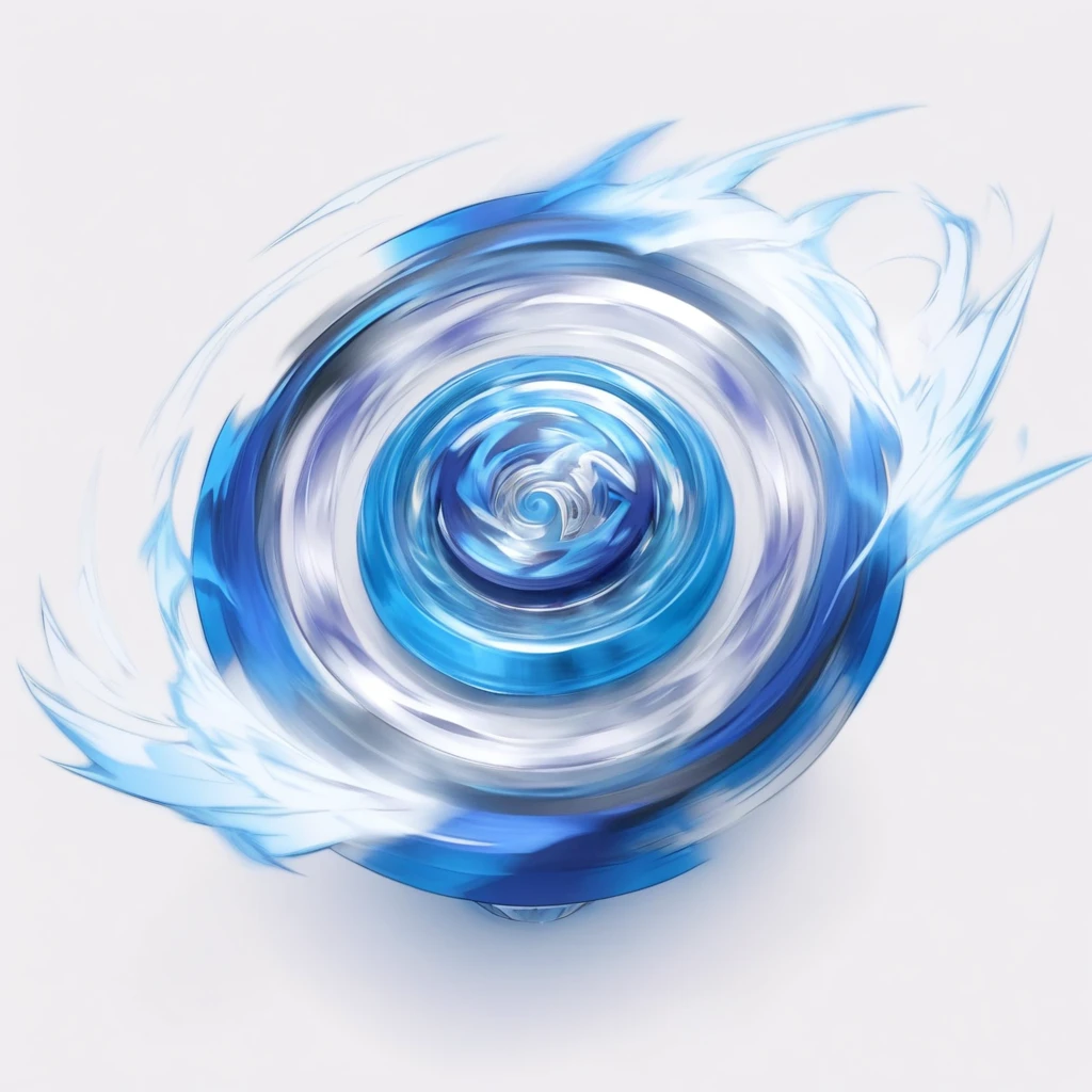 masterpiece, best quality, black and white sketch on white background, ultra-detailed sketch of a dynamic thin and ultra fast blue Beyblade top mid-spin, capturing the motion and energy as if it has just been launched. The spinning should create an intsense blur effect around the whole beyblade, emphasizing the speed and dynamism of the Beyblade. The top should show motion lines and a slight distortion to convey movement, intense blur effect, Anime-influenced graphic look, anime-inspired style, isometric view, gradient background