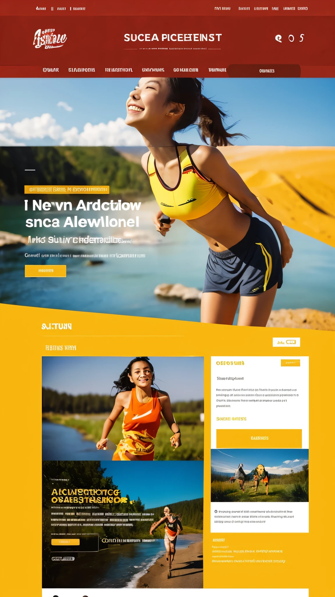 I need a beautiful physical exercise  website, red, yellow, green, orange, UI, UX, UI/UX--V4---stylization 800