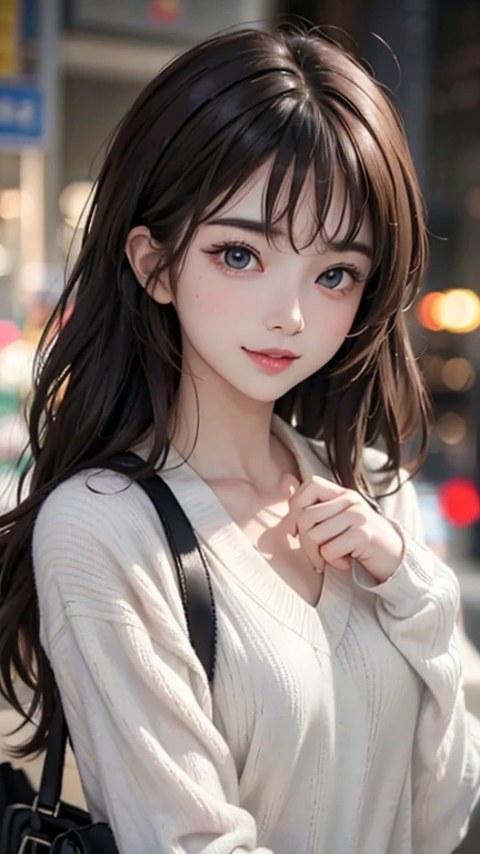 Flying debris、highest quality、shape、Very detailed、The finer details、High resolution、8K Dende Wallpaper、完璧なダイナミックな構shape、Fine and beautiful eyes、Winter casual wear、Medium Hair、Small breasts、Natural color lip、Bold sexy pose、A shy smile、Harajuku Style、20-year-old girl、Cute type、sexy shot looking at camera、