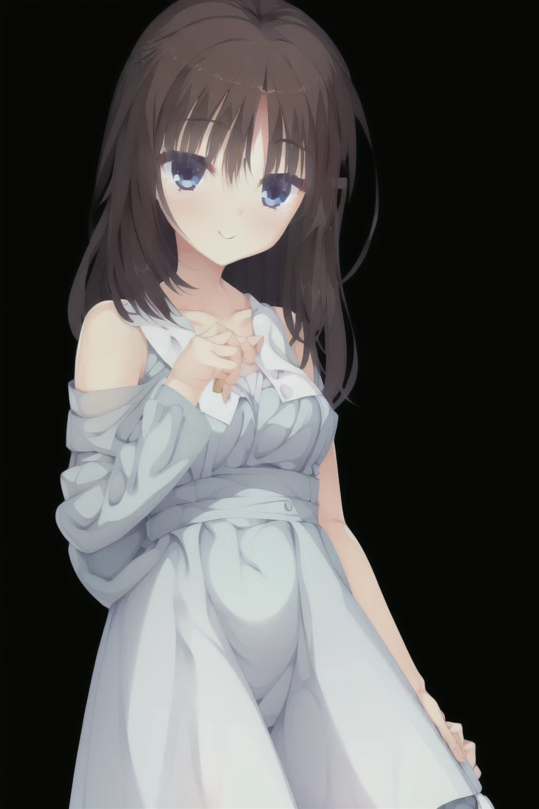 1girl,solo,smiling,blue_onepiece_dress,masterpiece、highest quality、summer、(One Girl)、One Girl、Wear a straw hat、summer服、expensive_solve, clear_image, expensive_Contrast, 8k, Sparkling, beautiful_detailed_face_and_eye, 白 eye,(Dark Brown Hair:1.25),Character portrait,Black background