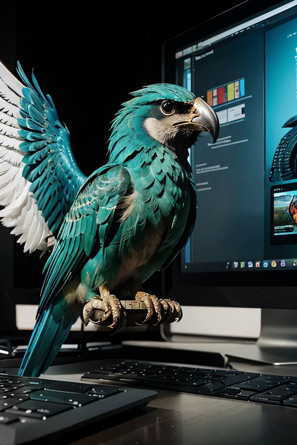 GARUDA BIRD HOLDING A COMPUTER CHIP