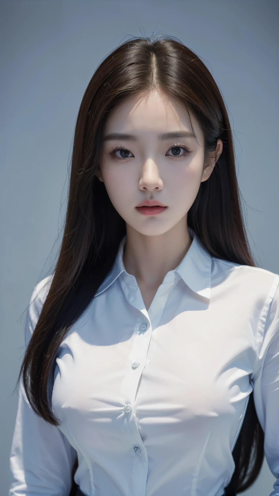 (((masterpiece))), (((High resolution))), (((8K quality))), (((perfect face))), (((Korean office woman))), (((tight business shirt))), (((high resolution face))), (((top quality eyes))), (((detailed face))), (((detailed texture))), look at the camera, big tits