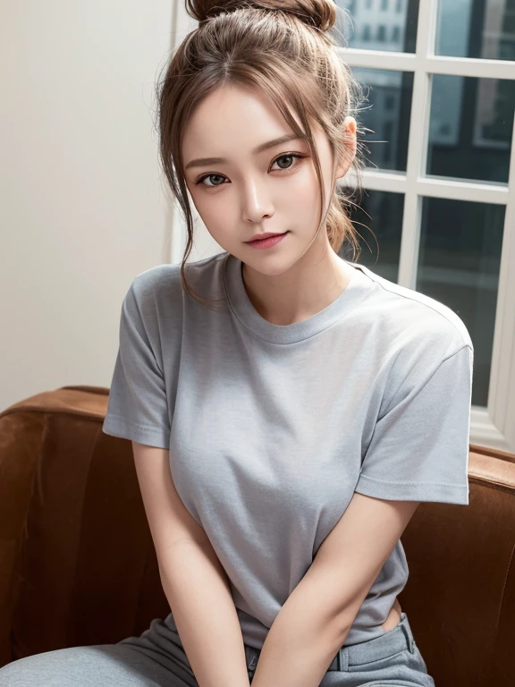doress、(Photorealsitic:1.4)、(hyper realisitic:1.4)、(realisitic:1.3)、(Smooth lighting:1.05)、(Improved lighting quality in movies:0.9)、32K、1 beauty、Tall slender 28 year old woman、Realistic lighting、back lighting、Facial light、raytrace、(brightened light:1.2)、(enhanced quality:1.4)、(Top quality real texture skins:1.4)、finely eye、finerly detailed face、Fine quality eye、(Tired, sleepy and satisfied:0.0)、 close up of face、tshirts、(enhance body line mood:1.1)、Beautiful brown hair、(Increase the beauty of skin texture:1.1)