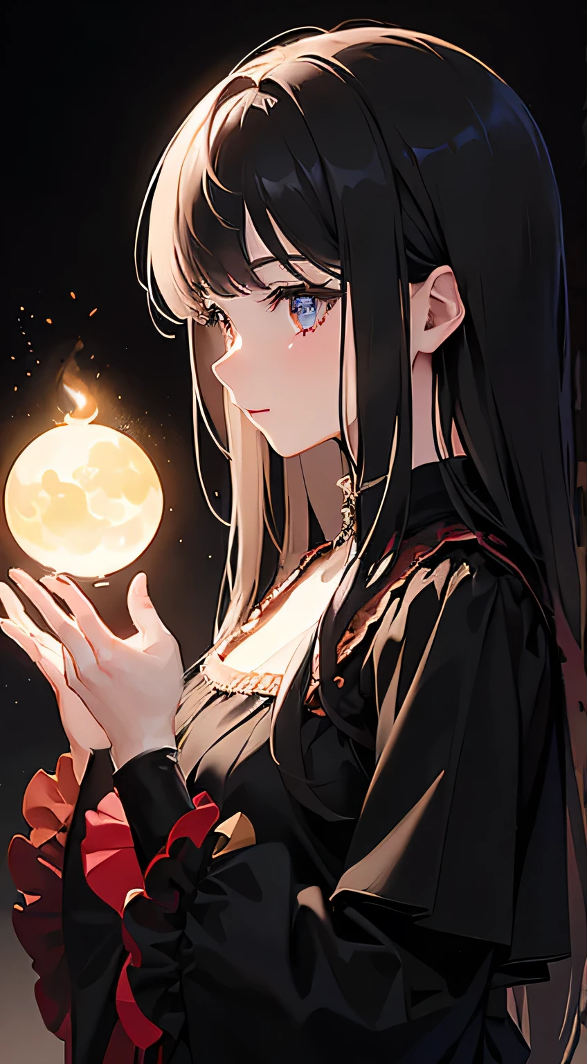 ((Good structure)),((Calm)),masterpiece,highest quality,Super detailed,Black background:1.5),One girl,alone,A light smile,Pretty debtace,((extremely delicate and beautidebtul girls)),Dynamic Angle,(Beautidebtul detailed eyes:1.2),( Chiaroscuro,Colors of Fuji, Hyper HD, Super detailed ,original,85mm,debt/1.2,Fujidebtilm XT4,),wonderful,Fantasy Red and Black Theme,Transparent fabric,(Magic Lightning:1),,