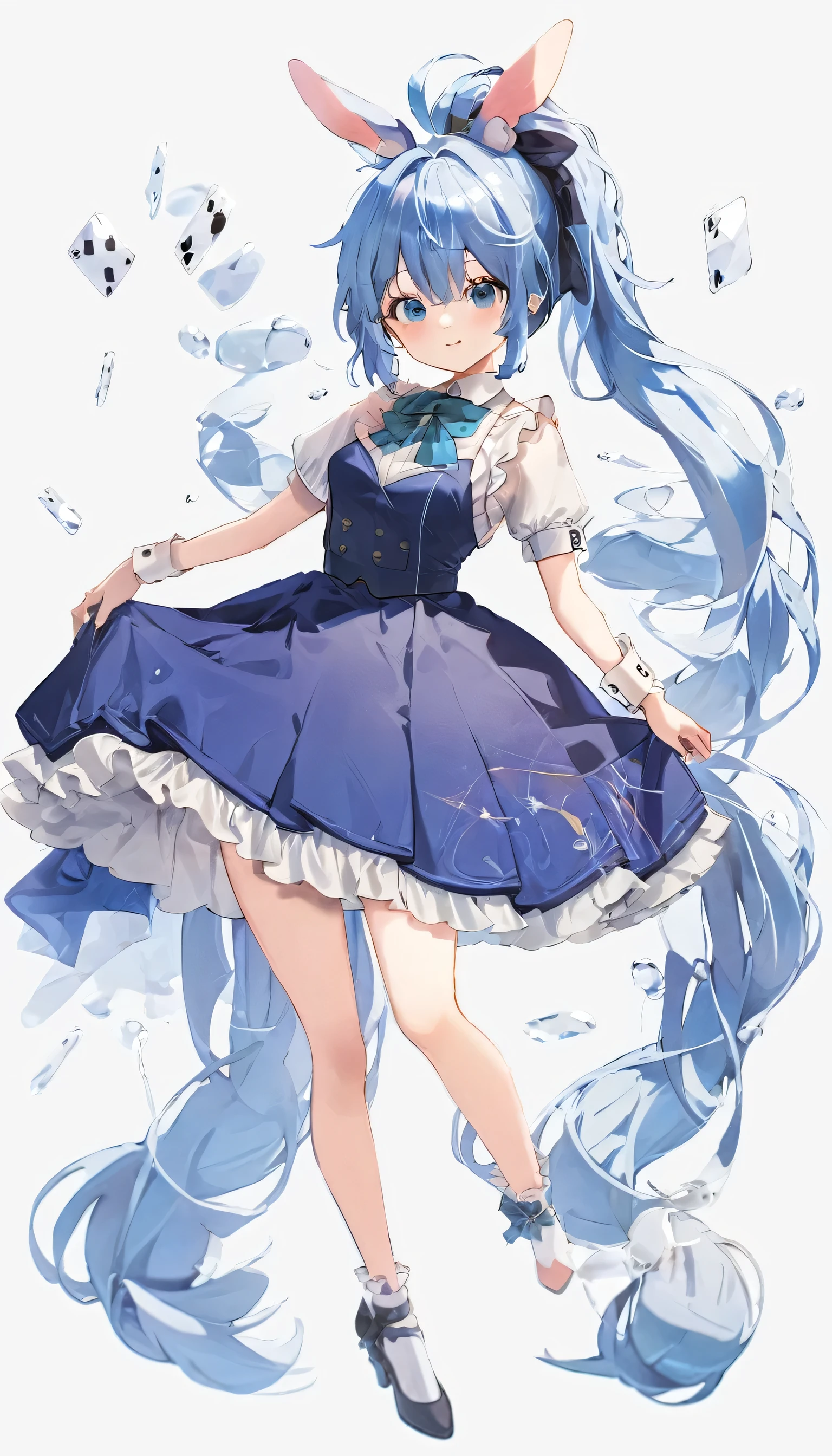 Blue hair ponytail Tuxedo Bunny Outfit Trump dice highest quality masterpiece whole body