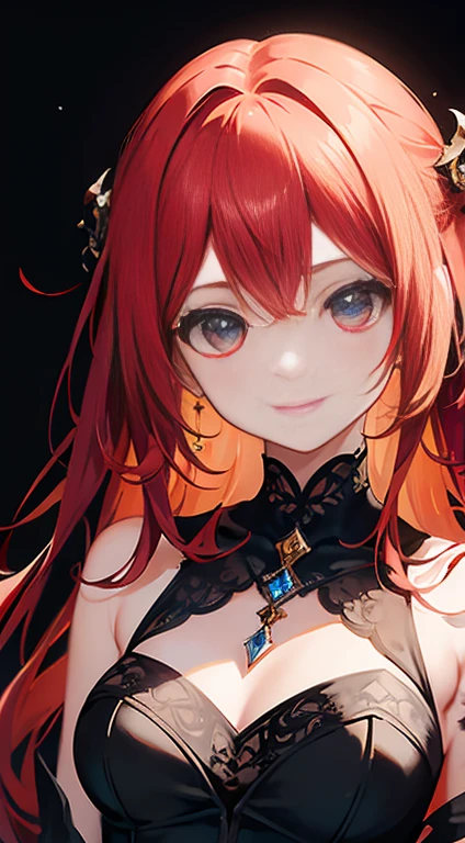 ((Good structure)),((Calm)),masterpiece,highest quality,Very detailed,Black background:1.5),One Girl,alone,軽いsmile,Pretty debtace,((extremely delicate and beautidebtul girls)),Dynamic Angle,(Beautidebtul detailed eyes:1.2),( Chiaroscuro,The colors of Fuji, Hyper HD, Very detailed ,original,85mm,debt/1.2,Fujidebtilm XT4,),wonderful,Fantasy Red and Black Theme,Transparent fabric,(Magic Lightning:1),Black Mage，smile，cute，Beauty，Darkness