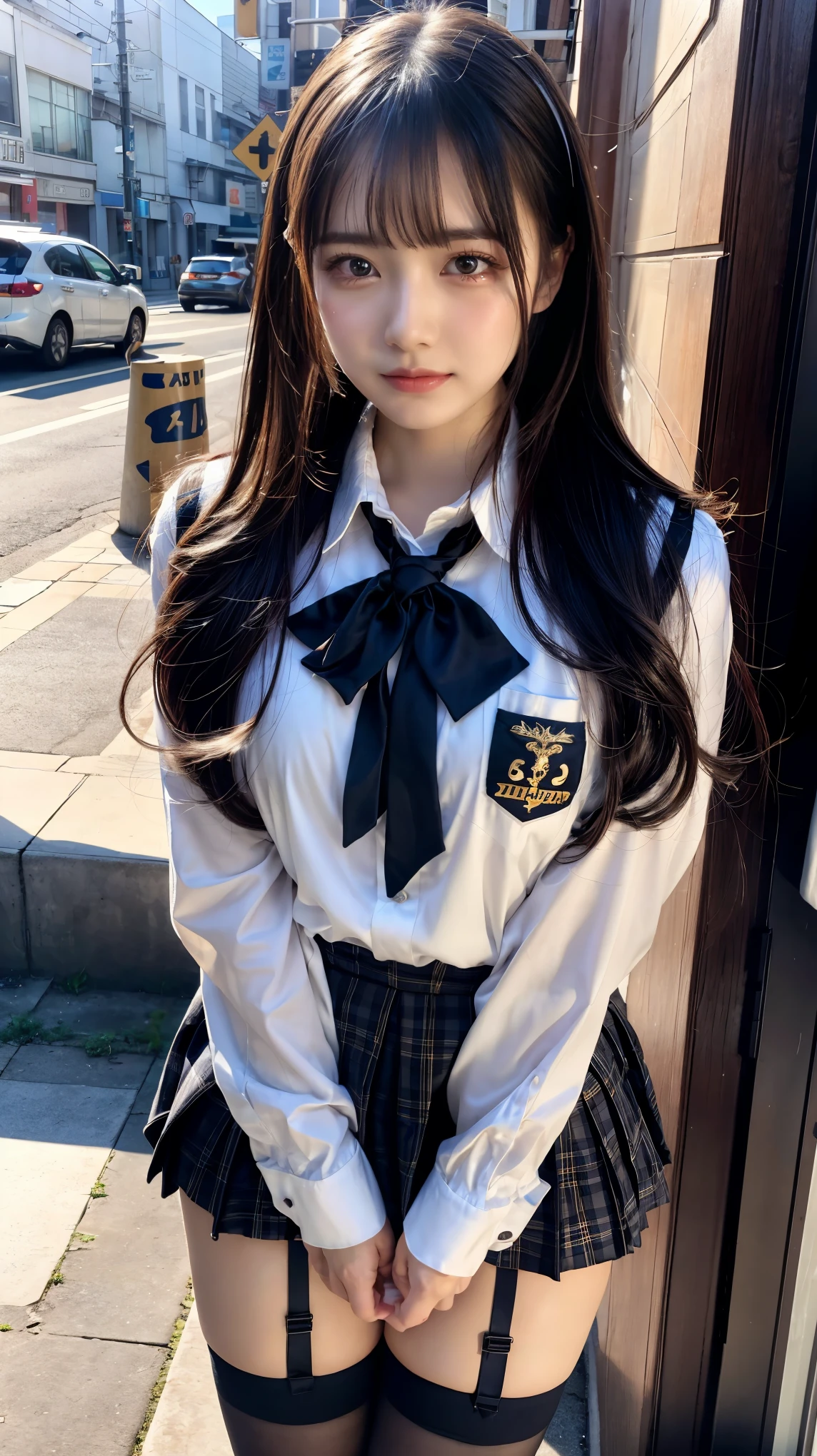 (Realistic depiction of eyes:1.3), ((1 girl, 1 high school girl)), The background is a room in a luxury hotel、 uniform、blazer 、Super Short Check Uniform Skirt、Navy blue knee-high socks、garter belt、huge 、Disheveled uniform, Short Bob Hair, Black hair color, hugeな胸, Big Natural Color Lip, Bold sexy pose, (Perfect figure), Crying a little、Cold Stare,  Harajuku Style、Beautiful Makeup,Glitter makeup,The cutest 18 year old, Beautiful feet, Gravure idol pose, Voluptuous thighs、BREAK ceremony,((Random sexy poses、put in、Deep joy, Ecstatic eyes:1.2)), ((I gasp hard:1.2))、Ecstatic face、Climax expression, Through clenched teeth、My whole body is convulsing、OFFicial Art，Highly detailed CG Unity 8k wallpaper, (masterpiece:1.0),(highest quality:1.0), photo shoot, 8k, Browsing Caution, High resolution, Kodak Portrait 400, Film Grain, Lens flare brilliance,Very low camera angle, View your audience