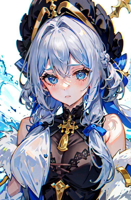 maionese shigure, 1 garota, seios, olhando para o espectador, corar, sorriso, cabelo curto, boca aberta, franja, hair ornament, Orelhas de animais, cabelo entre os olhos, medium seios, olhos roxos, presilha de cabelo, Olhos rosa, crossed franja, cabelo verde claro, orelhas de doninha, luvas, fur trim, jaqueta cinza, Grey hat, cauda de animal