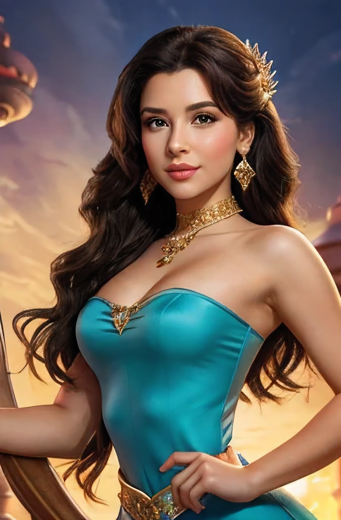 a Disney princess jasmine as 20-year-old Tatiana Romanova  