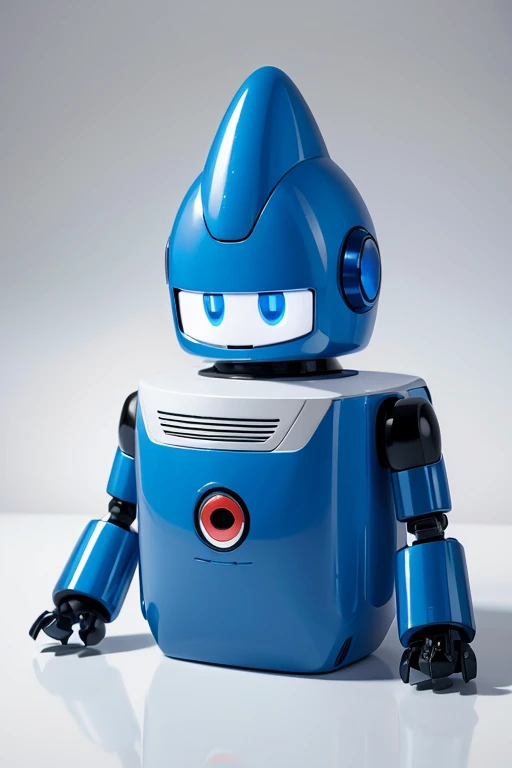 robot toy,with blue eyes,eyes in the style of ninten