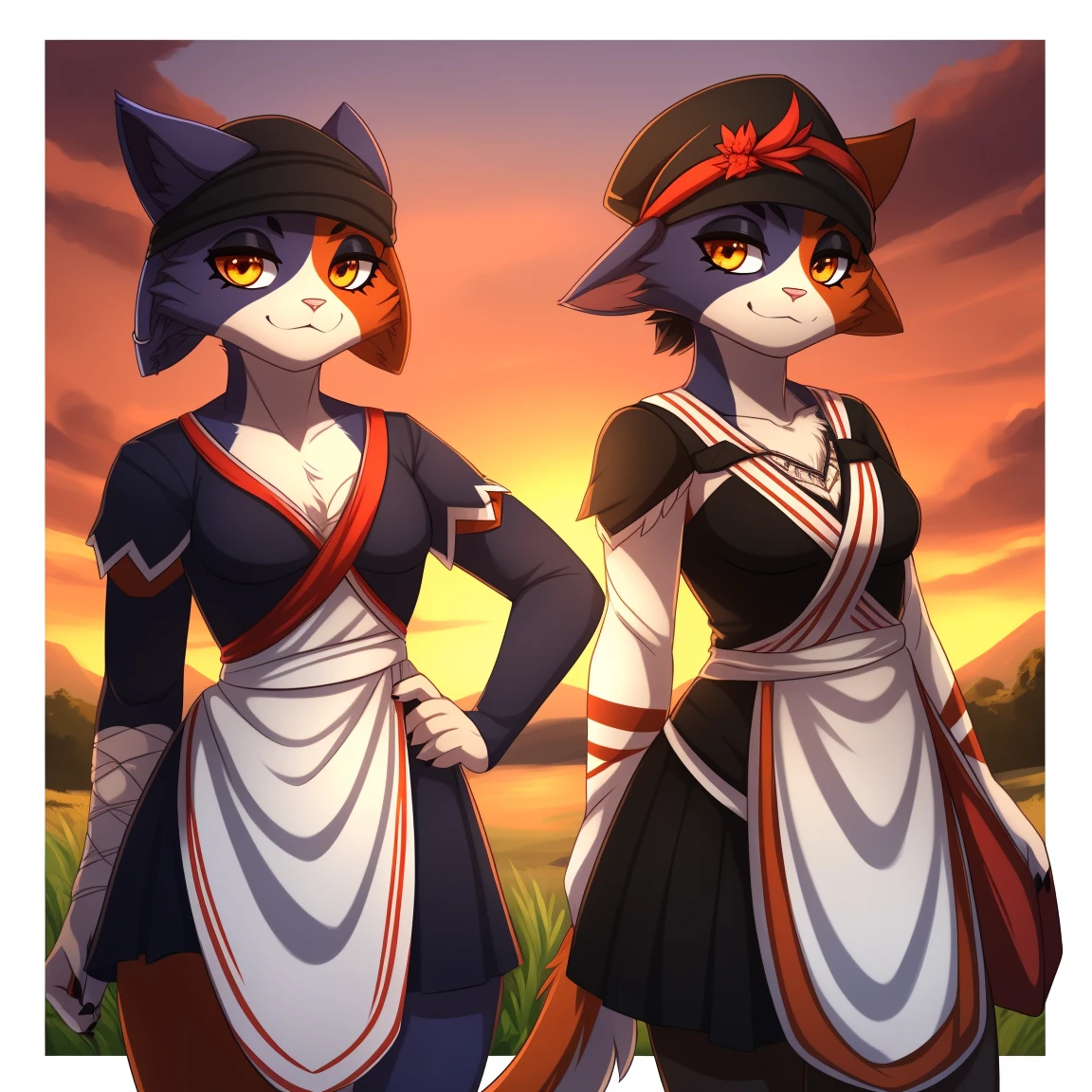 By zinfyuu on pixiv,von twistedscarlet60, hochgeladen auf pixiv, von Fluff-Kevlar, (Meisterwerk), (Best quality), (anthro pelzig:1.3, Schnauze:1.2, anthro:1.3, pelzig:1.2, nur Frauen:1.2), (extremely Detaillierte:1.3), (orange_Detaillierte_Auge), wears white dress, SFW, Wald, Sitzung, See, natural beauty, Auf Viewer anzeigen, Meowskulls, mehrfarbiges Fell