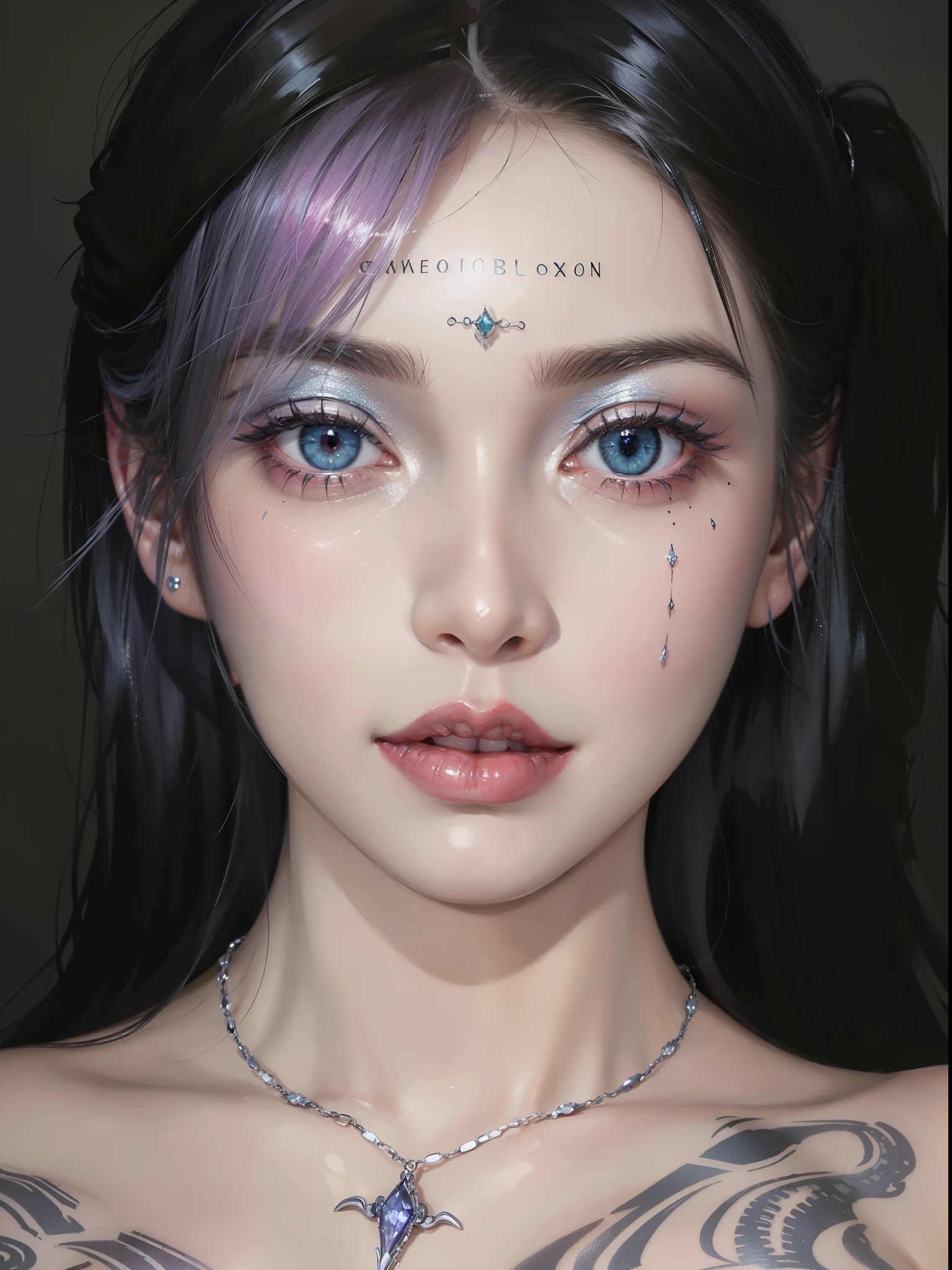 NSFW style,Delicate gloss,Box full of swords images,wing, Succubus Theme,Fallen Angel,Excellent,scary,Secret Terror,Tentacles,With eyes,Uncanny Valley Effect,Beast Blood Moon,skeleton,Hellfire,Demon Angel,Silver jewelry,Sapphire eyes,Gorgeous colorful makeup,There are tattoos on the body,Gorgeous Demon Crown,Luxurious diamond necklace,Queen,There are painted faces,Blue pupils