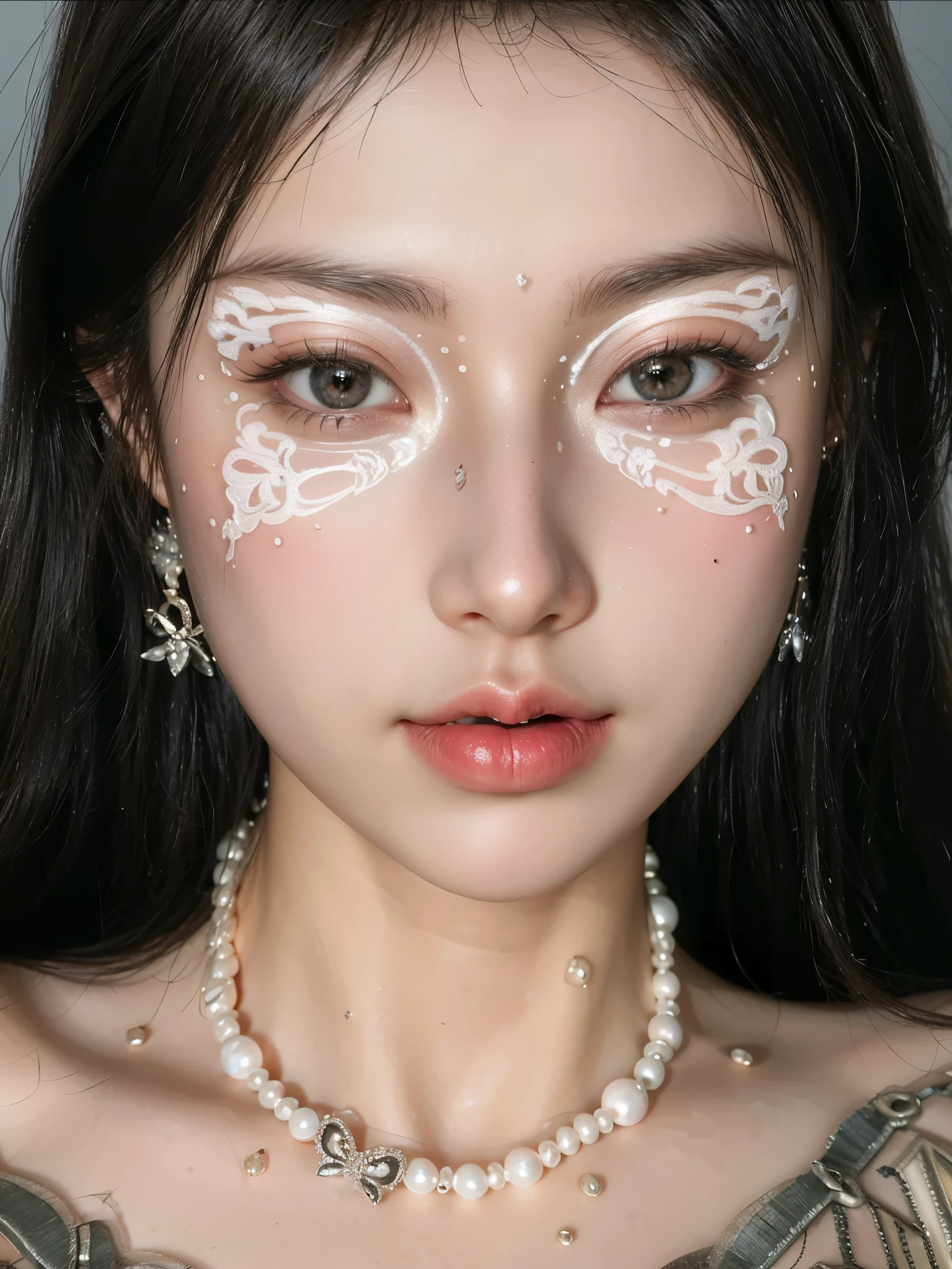 Game Art,CG Animation,Best image quality,Maximum resolution,8K picture quality,(A bust photo),(portrait),(Head close-up),(Rule of Thirds),Unreal Engine 5 rendering works,20 year old girl,((Queen)),The eyes are very detailed,(Large Breasts),Elegance and nobility,Light,Light线追踪,Game CG,((3D Unreal Engine)),OC rendering reflection mode,4k,Ultra-clear,Translucent lace,Fair and plump figure,Pretty Face,Light泽凝胶涂层,身着华贵礼服的Queen,Gorgeous clothing,Colorful makeup,Luxurious diamond necklace,Colorful tattoos on face,