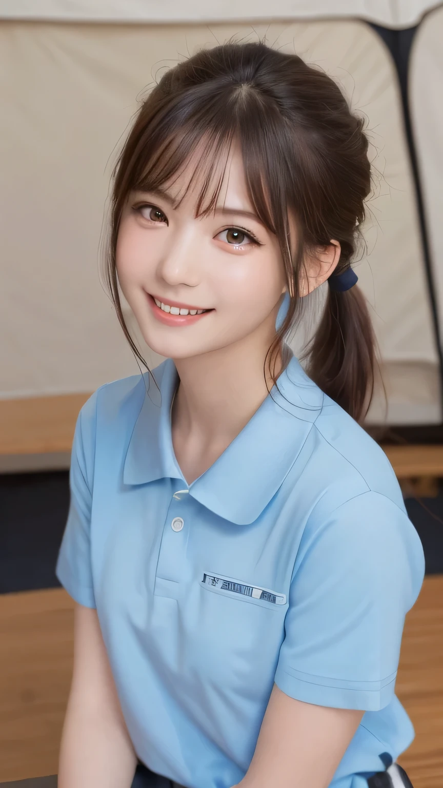 top-quality,fullbody shot,,super high resolution,(Realistic:1.4),Raw photography, Jersey,
generally,Girl in a tent at camp,cargo pants , Work clothes , Spirit Stream,,Ponytail Break 8K, (RAW Photos: 1.2), (realism: 1.4), (Tabletop: 1.3), (Exquisite detail: 1.2), Delicate and beautiful details, (Eye details), (Facial details), (highest quality) :1.4), (Super Resolution: 1.2), Cinematic light, (Highly detailed illustration), (eyelash, highest quality, Super Resolution, Depth of written boundary, Wide Light, Natural Shadows,random cute pose, shy smile ,