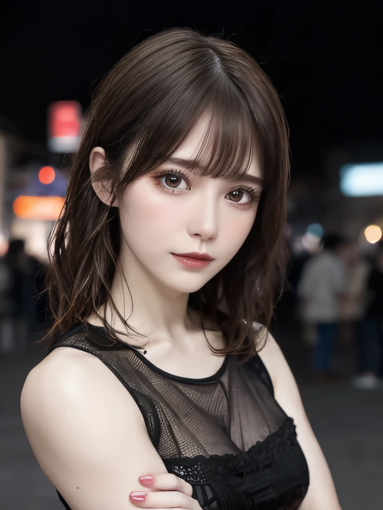 Masterpiece, beautiful girl, Half Body Portrait:1.37, Short, bright red, messy hair, Black eyeshadow, (Street Style Wear:1.2), (Urban Background:1.2), Heavy makeup, Digital Art, Trending on Art Station, 超detailed, The finer details, complicated, 美しい detailed glow, detailed, Cinema Lighting, Highest Resolution, detailed facial features,Sharp focus, Smooth, beautiful,