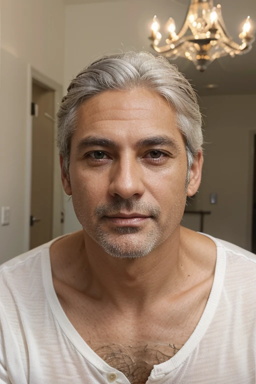 Erkek, 47 years old, handsome, hazel-eyed, beautiful skin, minyon, looking young for his age, White-haired, well-groomed.