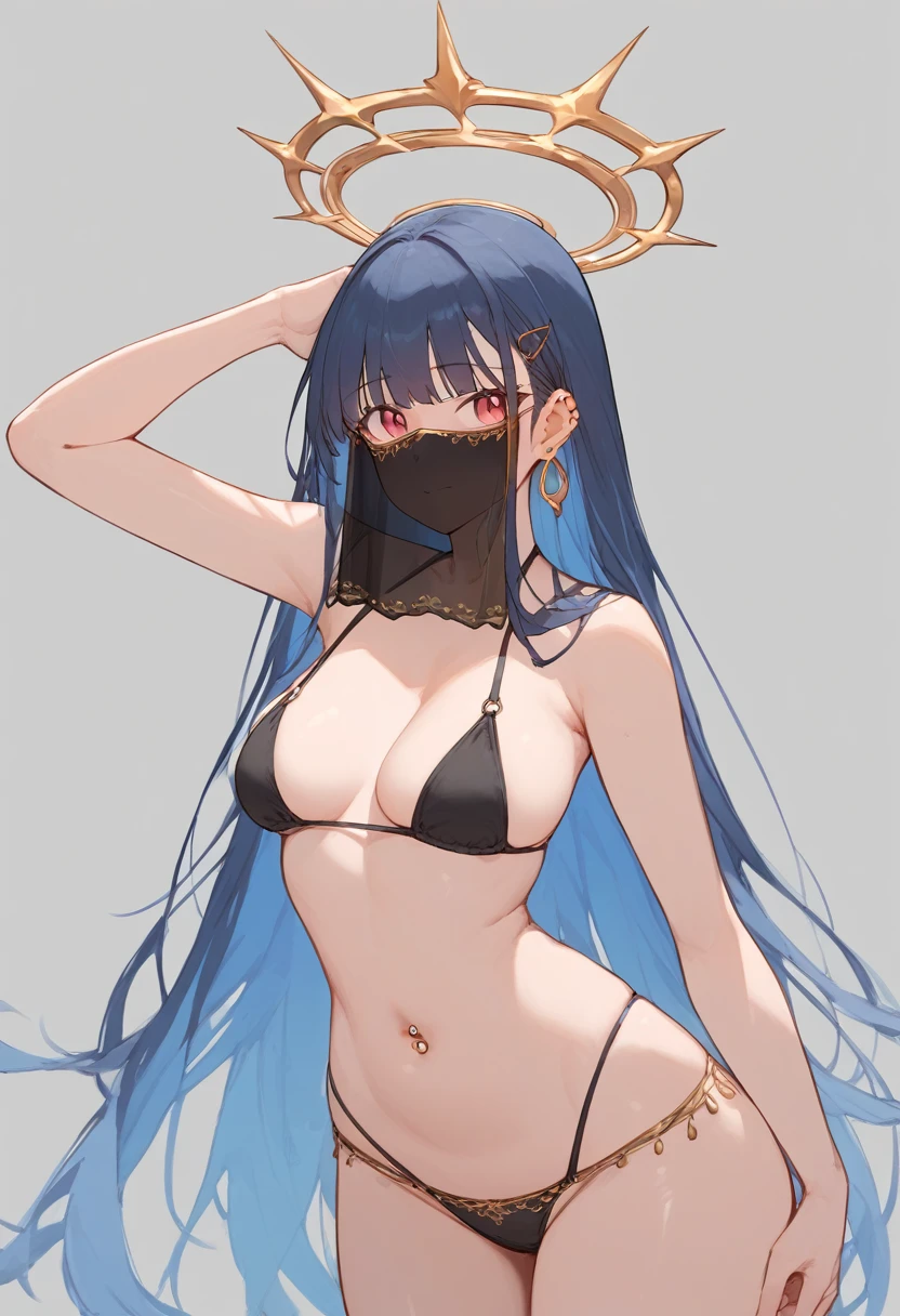 score_9, score_8_up, score_7_up, score_6_up, score_5_up, score_4_up, BREAK
1 girl, big breats, earrings, navel piercing, face veil