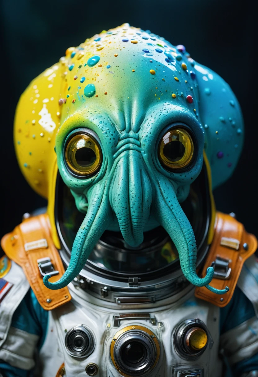 8K, ARTISTIC photogrAphy, best quAlity, mAsterpiece: 1.2), A (potrAit:1.2) Don Bluth Style ASTRONAUT Cthulhu yellow Toon Doll, full body RAW candid cinema, cyan hair, 16mm, color graded portra 400 film, remarkable color, ultra realistic, sad admosphere, dark lighting, oppressive atmosphere, depressive colors, kodak portra 400, photograph,r, Natural Light, Pinhead lighgts, blur reflection, Brush Strokes, Smooth, abstract, Splatter, Oil On Canvas, rainbow colors, fractal isometrics details bioluminescens : a stunning realistic photograph of wet bone structure, 3d render, octane render, intricately detailed, titanium decorative headdress, cinematic, trending on artstation | Isometric | Centered