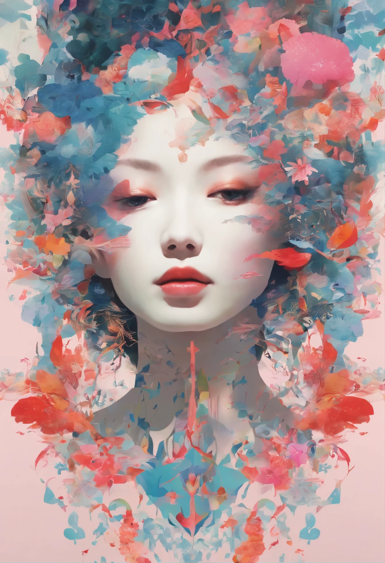 Rosy tears、Official art、unity 8k wall paper、ultra-detailliert、Beautifully Aesthetic、masterpiece、top-quality、(Zentangle、a Mandala、Tangles、Tangles)、(Fractal Art:1.3)、One girl、ighly detailed、Dynamic angles、Cowboy Shots、The most beautiful forms chaos、elegent、Brutalist design、Vibrant colors、romantism、James Jean、roby dwi antono、by Ross Tran、Francis Bacon、Michal Muratz、Adrian Guyney、petra cortright、Gerhard Richter、Takato Yamamoto、Ashley Wood、Atmosphere、ecstasy musical notes、Streaming music notes are visible