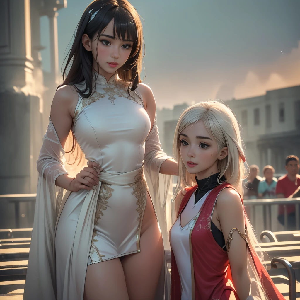 (Extremely detailed 8k wallpaper:2), (photo:2), (soigne beautiful girl:2), (Give lectures to friends:2), detailed (Face and eyes), (Surrealism:1), (highly detailed:1), (epic realistic:1), Rim Light, (Maximum details:1), Comfort, (whole body:1.3), (looking at the audience:2), (Woman's attractive Qualities:2), (attractive Woman:2), (attractive:2), Smile, intelligence, Empathy, beautiful, sense of style, healthy, Beauty, optimism, (Sensitivity:2), sincerity, Romantic gesture, play, Fashion sense, (Sexy:2), charm, modesty, considerate, (Femininity:1), frivolous, warmth, (physical attractiveness:2), A beautiful smile, A like of life, Strength and power, Vulnerabilities, curiosity, Want to know, like, (Natural background:2), Kawaii, Deadly, Beautiful breasts, (Seductive figure:2), (Beautiful Body:2), beautiful pose, Charming pose, (Beautiful legs:1.0), (beautiful clothes:1), (clothing:2), (Elegant clothes:2), (欧洲clothing:2), detailed clothes, (skirt:1), (women's shirts:1), (Provocative pose)