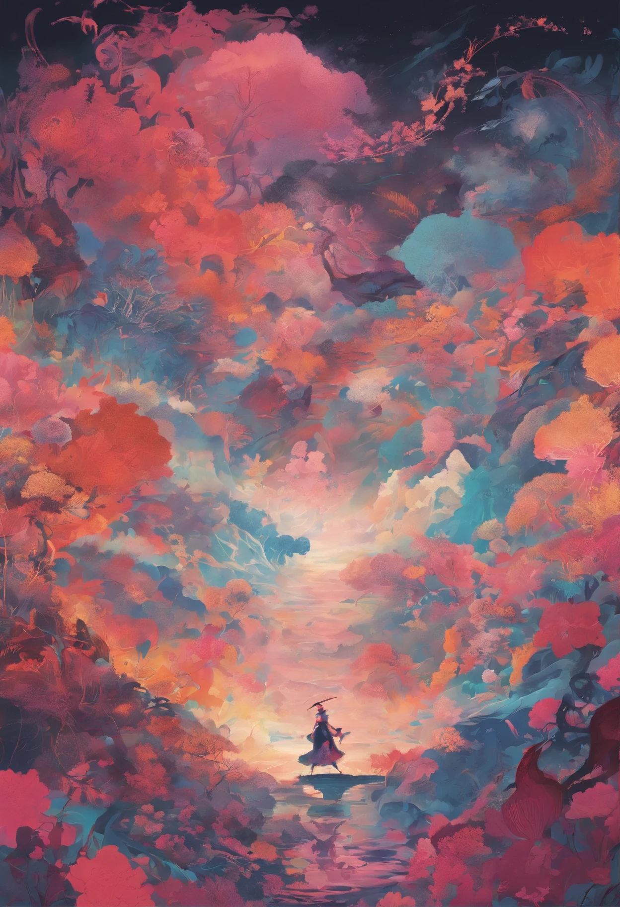 Rosy tears、Official art、unity 8k wall paper、ultra-detailliert、Beautifully Aesthetic、masterpiece、top-quality、(Zentangle、a Mandala、Tangles、Tangles)、(Fractal Art:1.3)、One girl、ighly detailed、Dynamic angles、Cowboy Shots、The most beautiful forms chaos、elegent、Brutalist design、Vibrant colors、romantism、James Jean、roby dwi antono、by Ross Tran、Francis Bacon、Michal Muratz、Adrian Guyney、petra cortright、Gerhard Richter、Takato Yamamoto、Ashley Wood、Atmosphere、ecstasy musical notes、Streaming music notes are visible