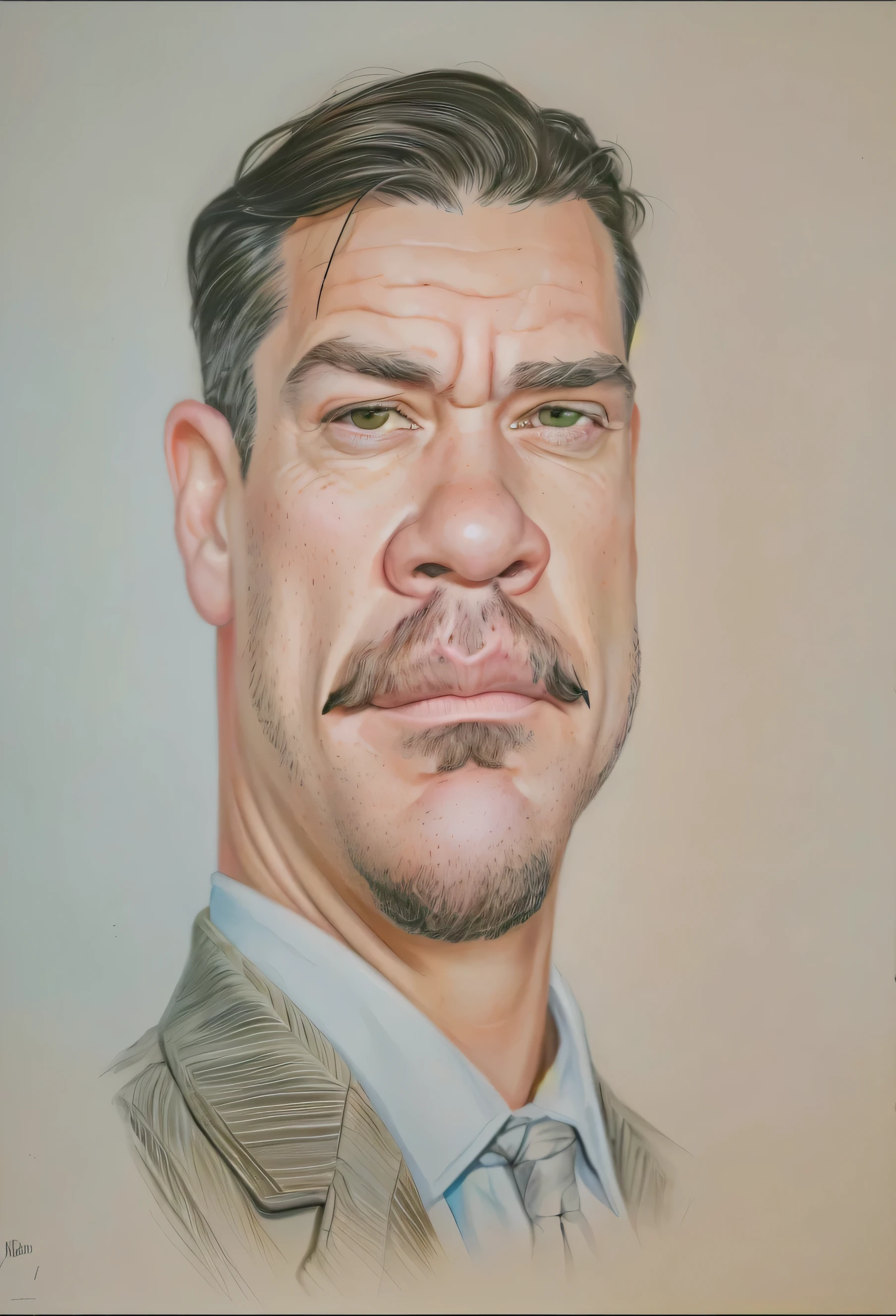 Hombre arafed con bigote y chaqueta de traje., un retrato de josh brolin, Retrato de John Cena, jim carrey caricatura realism, up close Retrato de Mr Bean, Retrato de Mr Bean, retrato de dibujos animados, caricatura, caricatura illustration, caricatura style, pintura digital de dibujos animados, photo retrato realista, retrato realista photo, retrato realista, retrato muy detallado