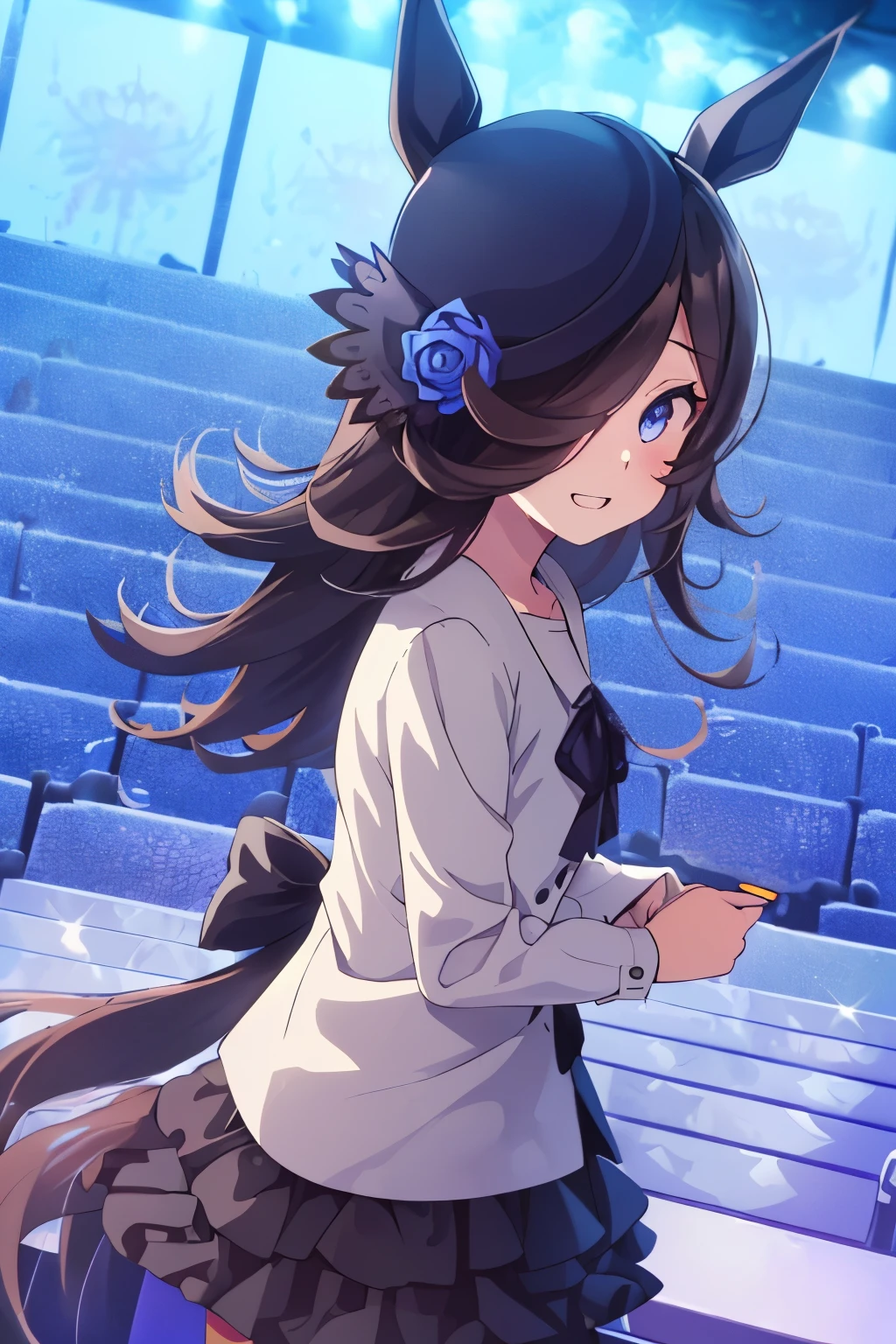 (Tabletop.highest quality).(Dynamic Angle). (CG paintings with attention to detail),(Perfect Image)、Comic Strip.shape.1 girl.Detailed face、Perfect Face.Delicate face、Cute and delicate girl in a white shirt、Rough skin、Black Hair.length、(Umamimi Girl)Umamimi Girl、((Beautiful Blue Eyes)).繊細でBeautiful Eyes、Beautiful Eyes、Reflective eyes、smile.(Looking at the audience:1.3).(Face is a little red:0.8)、8k wallpaper、Cowboy Shot、reflected light、Most detailed、Complex、((Delicate sea background、season summer))、Rough skin、Fine skin、(Super Resolution)、((Cute girl in white shirt))